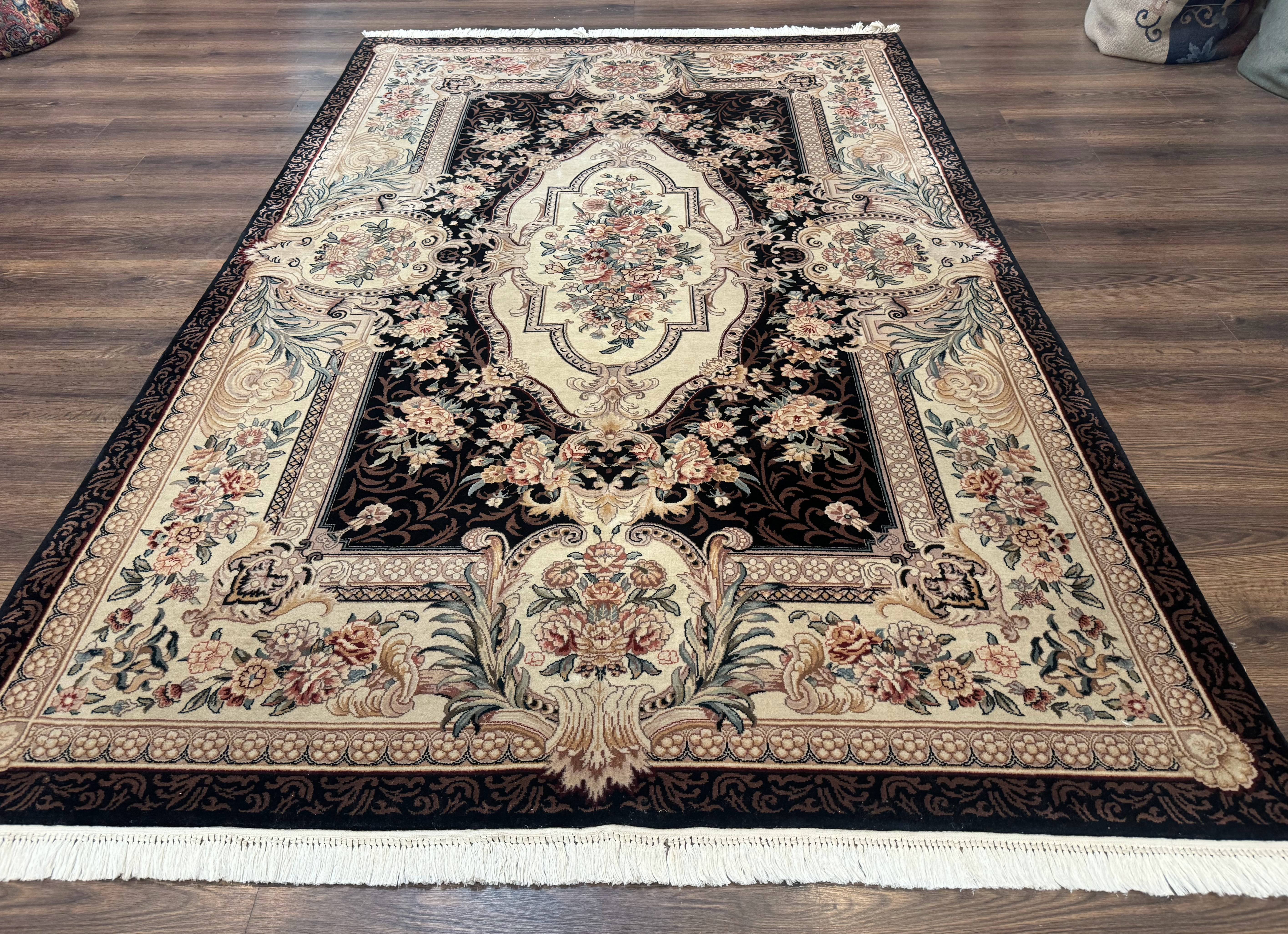 Aubusson Rug 6x9, European Design, Fine 170 KPSI, Elegant Carpet - Jewel Rugs