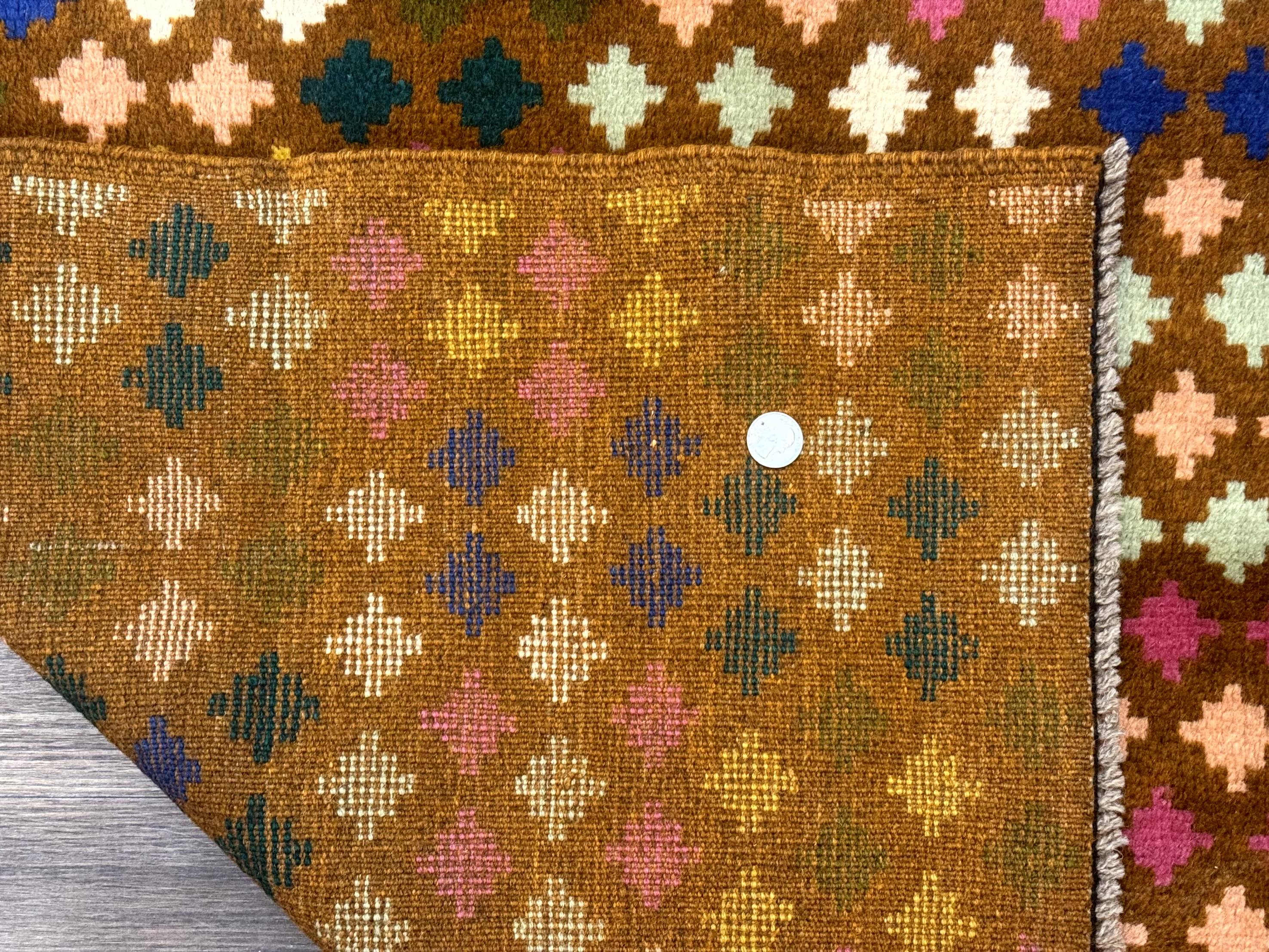 Afghan Balouch Rug 3x5, Multicolor, Vintage, Wool, Handmade - Jewel Rugs