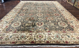 Indo Persian Rug 10x14, Indian Mahal Carpet, Large Wool Hand Knotted Carpet, Traditional Rug, Floral Allover