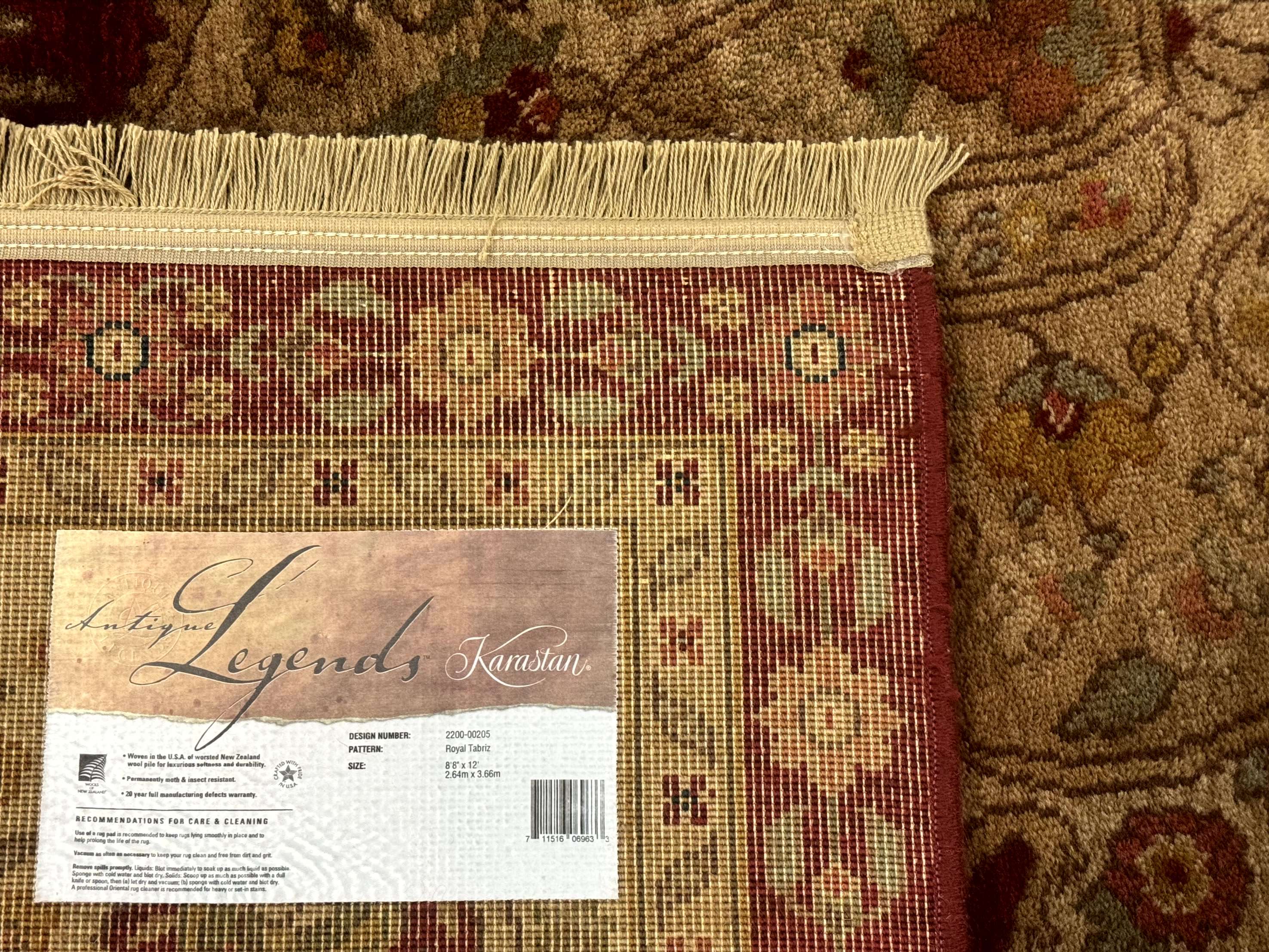 Karastan Rug 8.8 x 12, Antique Legends Royal Tabriz, Wool Pile, Vintage, Rare - Jewel Rugs