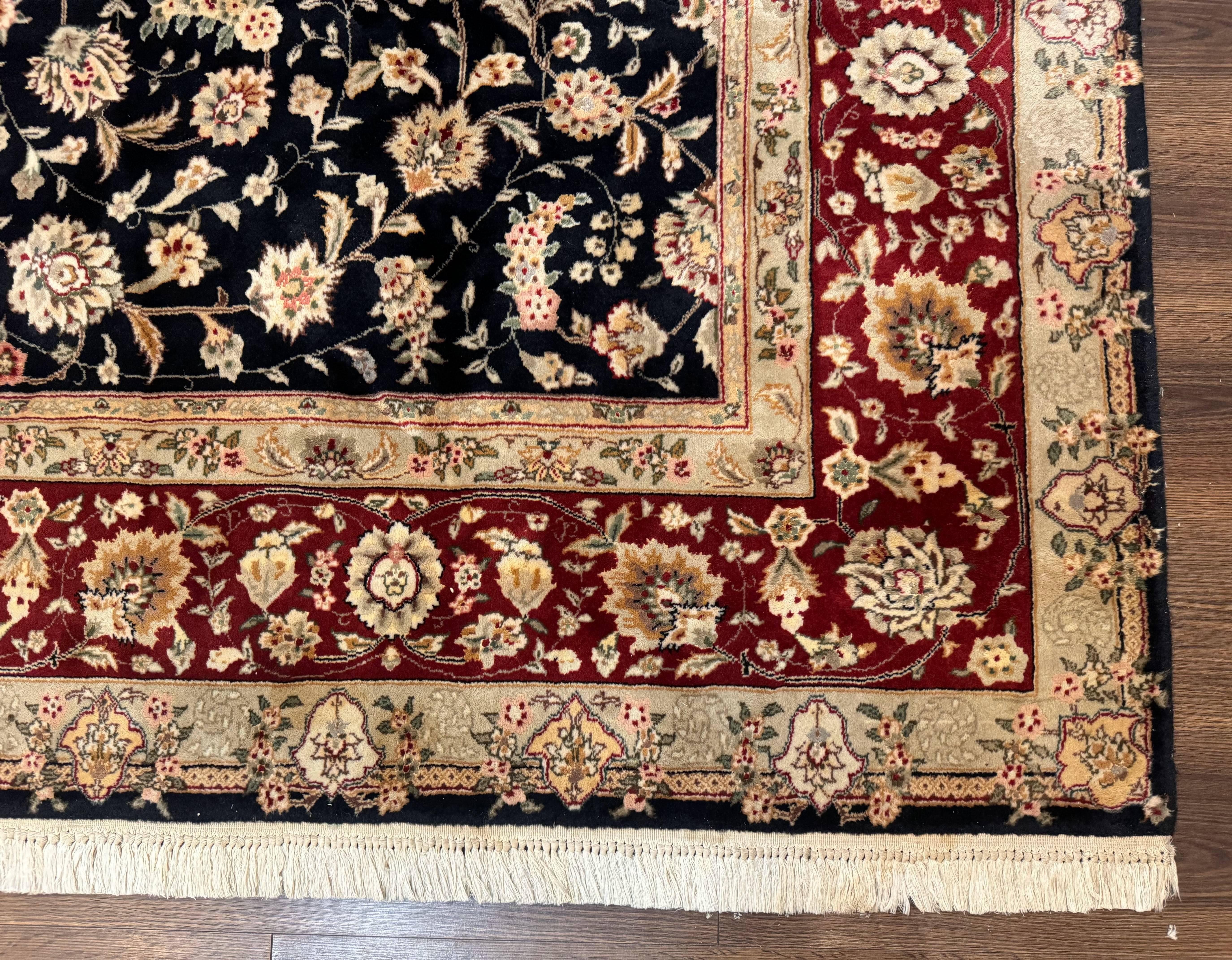 Sino Persian Rug 8x10, Black and Red, Floral Allover - Jewel Rugs