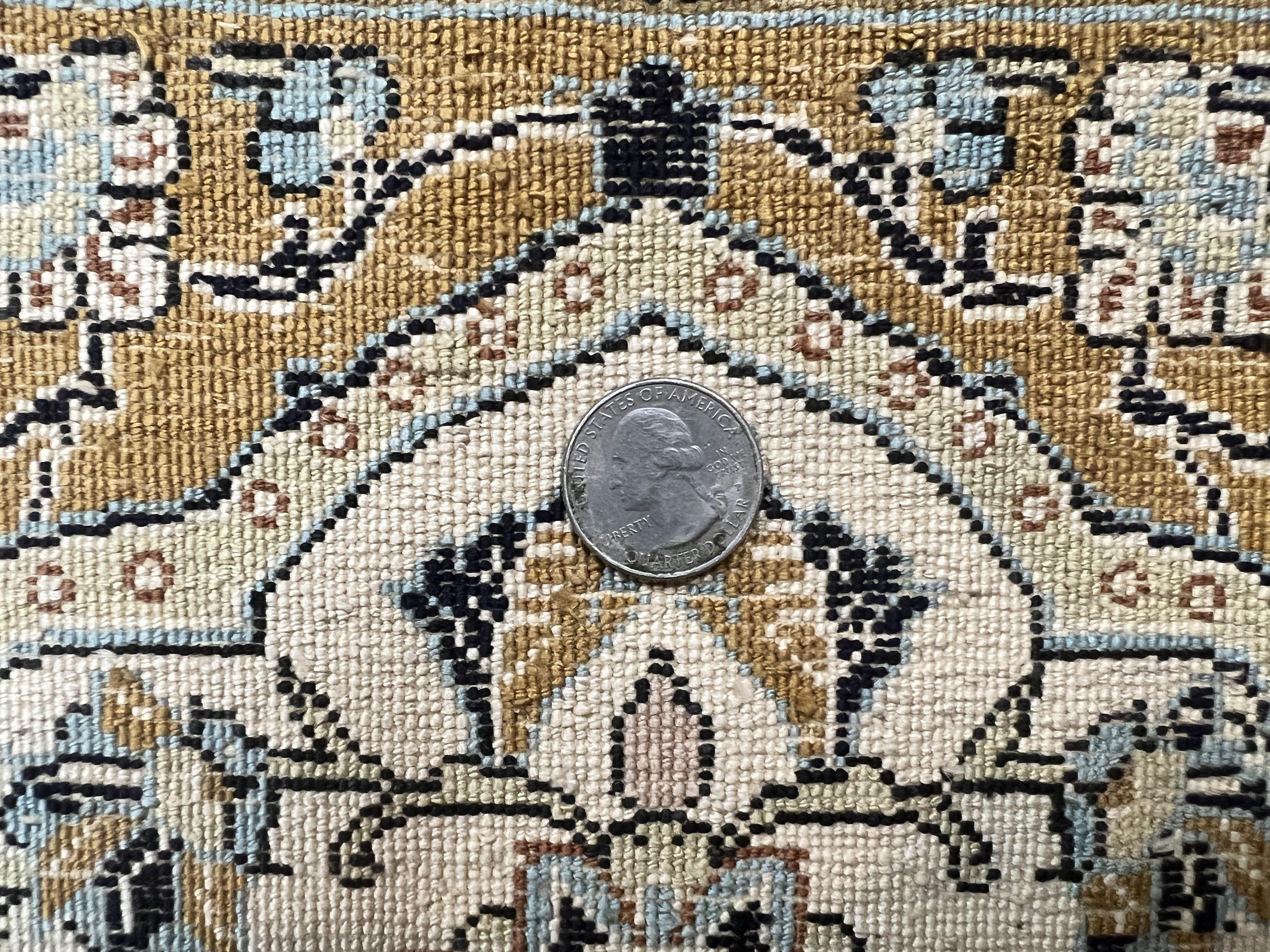 Persian Qum Silk Rug 3.5 x 5.5, Floral Medallion, Very Fine 350 KPSI, Handmade Silk on Silk Rug, Vintage - Jewel Rugs