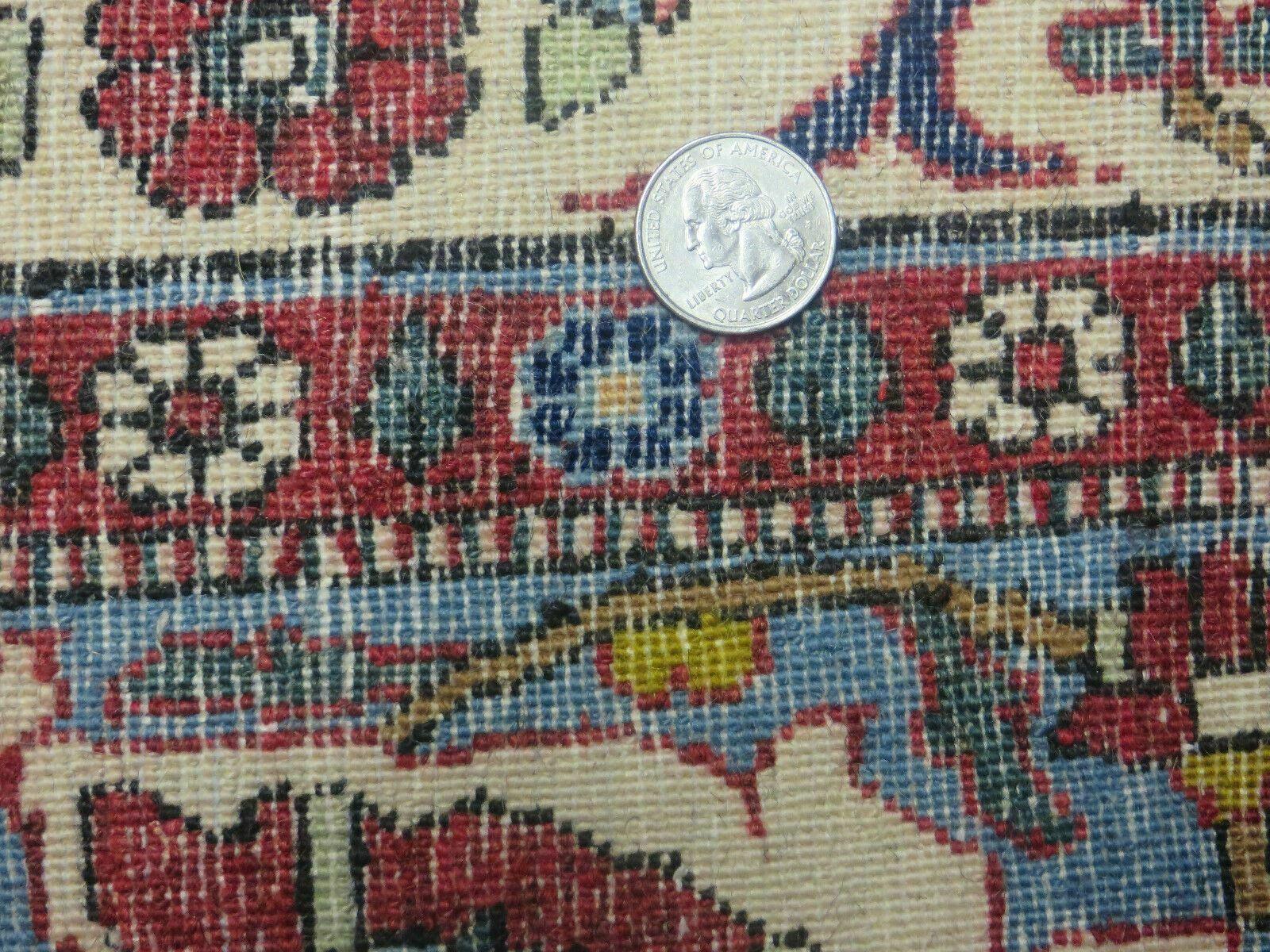 Navy Blue Antique Persian Rug 7x11, Veramin Mina Khani Repeated Allover Pattern, Vintage Authentic Hand Knotted Handmade Wool Room Sized Carpet - Jewel Rugs