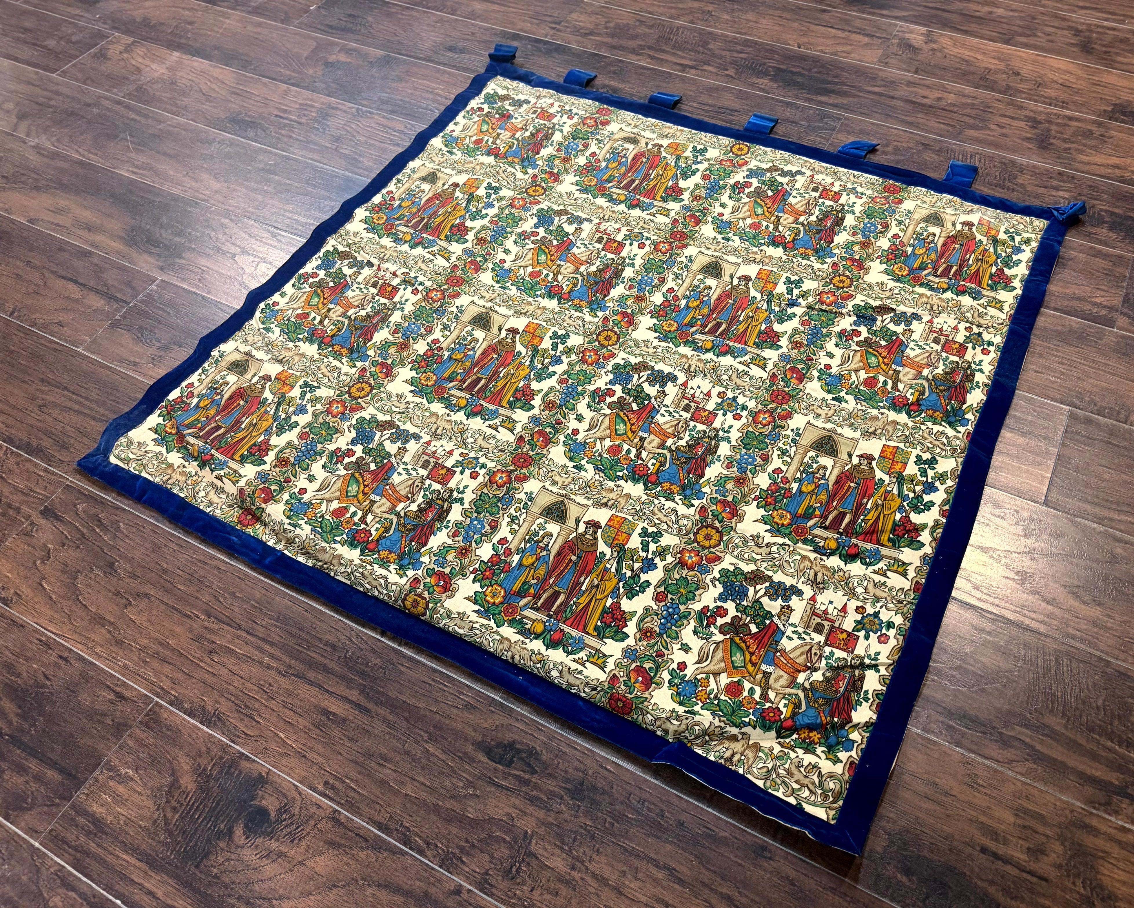 Vintage European Tapestry 4x4, Medievel Design - Jewel Rugs