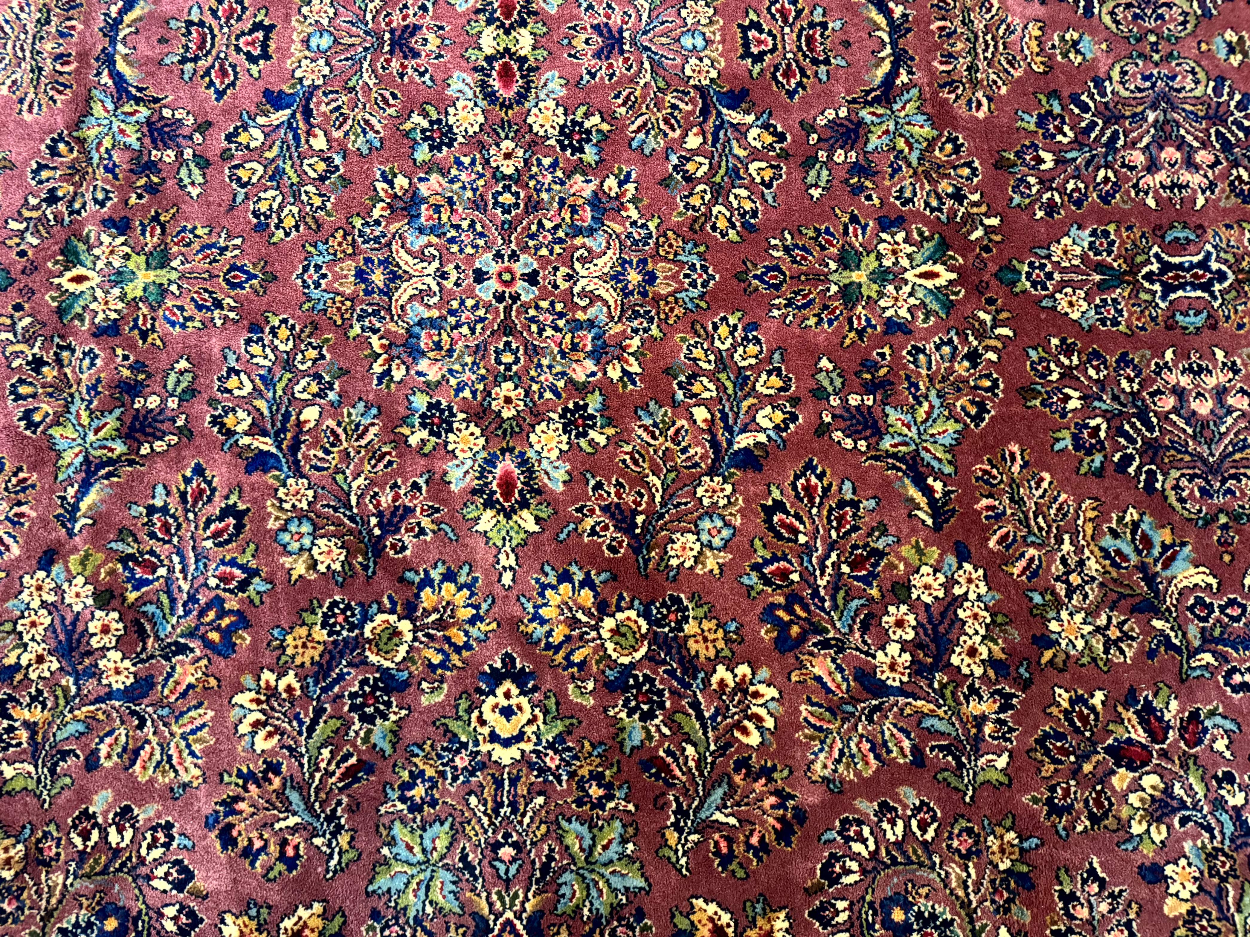 10x14 Karastan Rug Red Sarouk #785, Wool Original 700 Series - Jewel Rugs