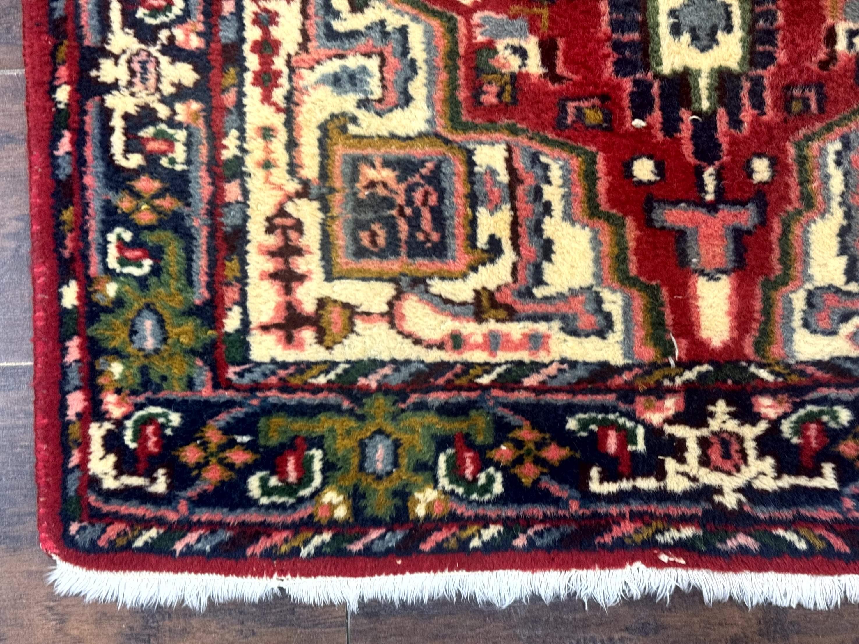 Indo Persian Heriz Runner Rug 3 x 17, Geometric Long Runner Carpet for Hallway, Medallions, Wool Runner Rug 3x17 - Jewel Rugs