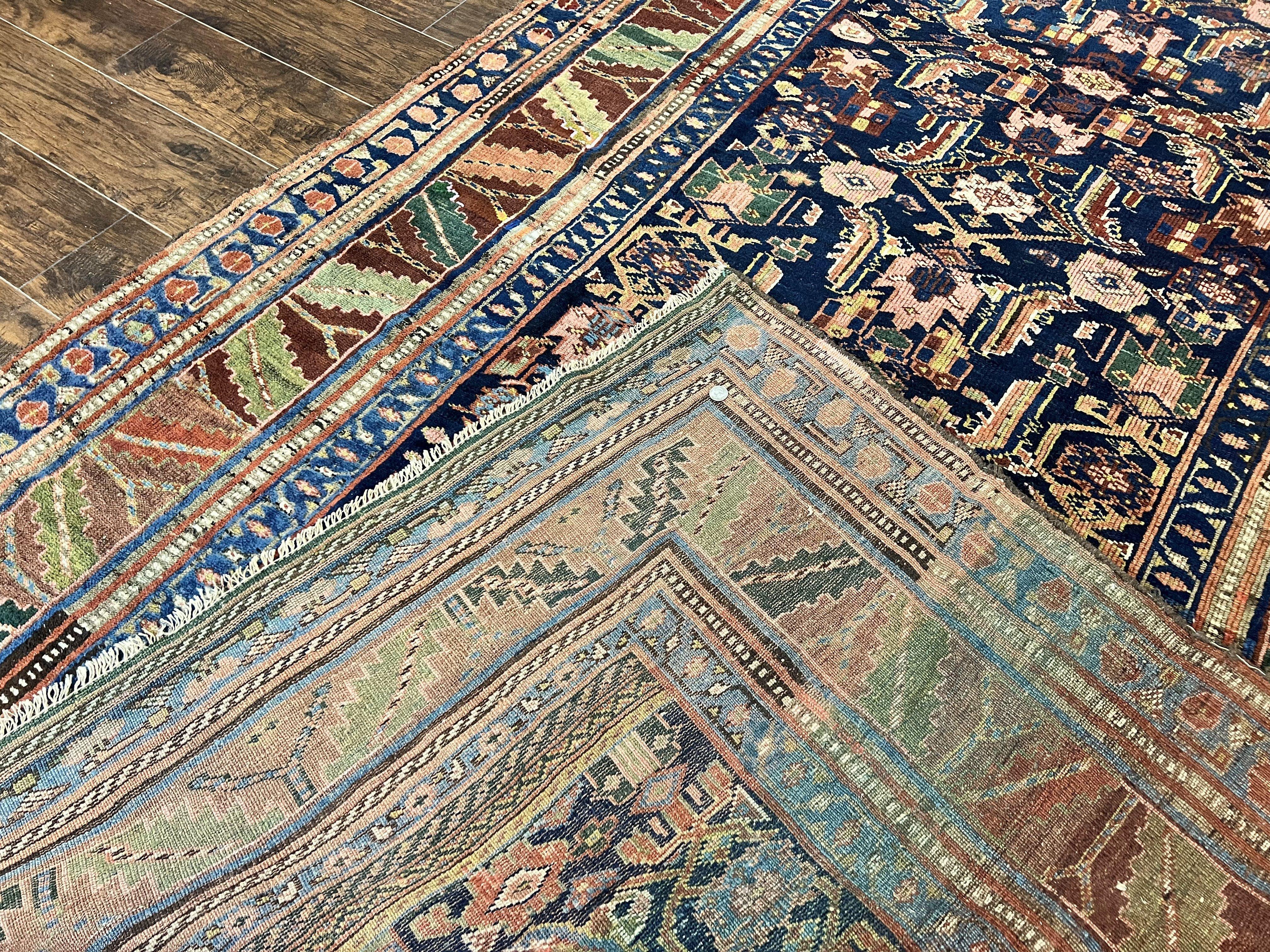 Caucasian Kalegy Rug 6x11, Wide Runner, Wool Hand Knotted Carpet, Navy Blue Tribal Rug, 1920s Antique Rug, 6 x 11 Oriental Carpet - Jewel Rugs