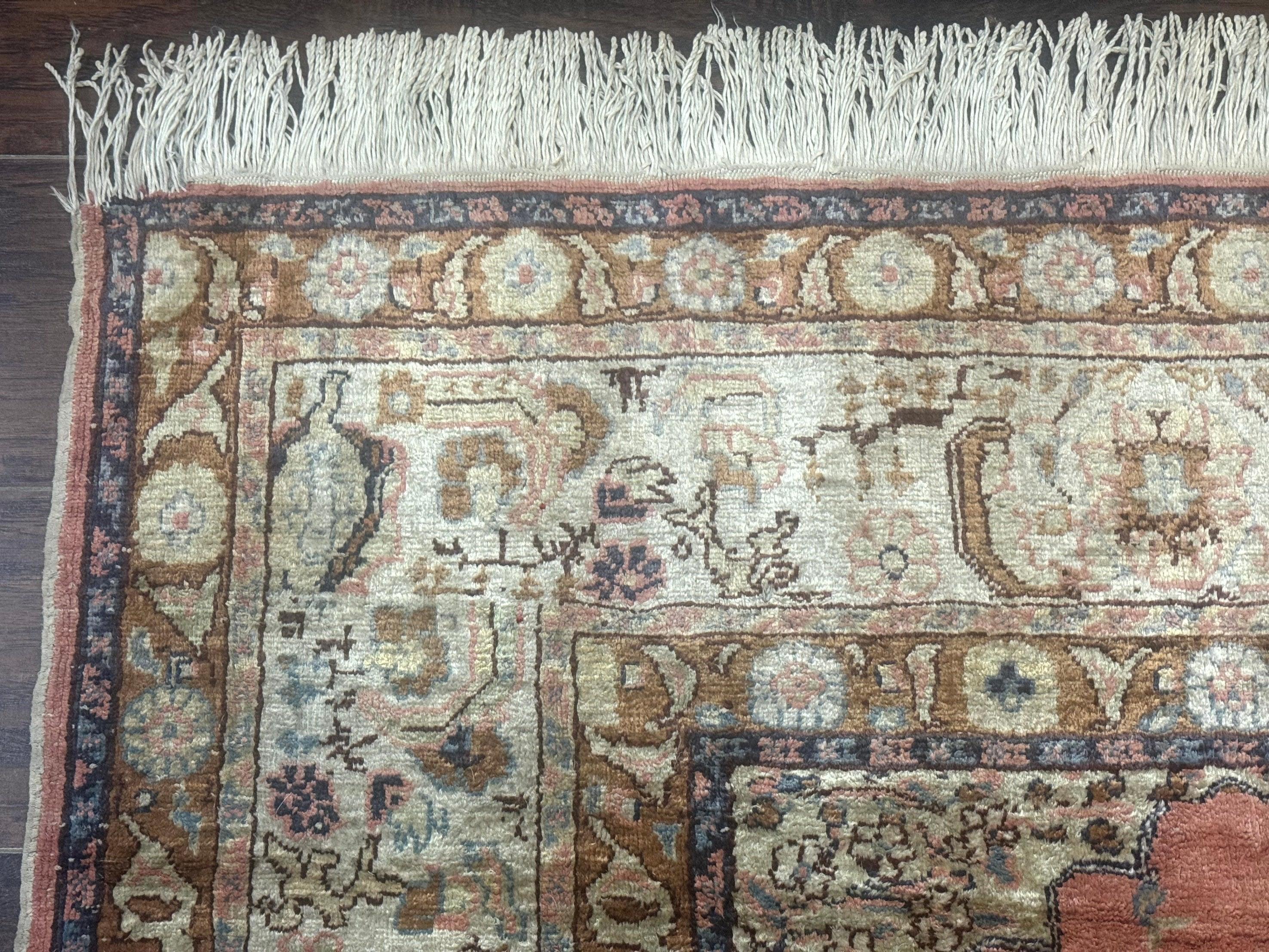 Silk Indian Kayseri Rug 4x6, Haji Jalili Design, Vintage Rug - Jewel Rugs