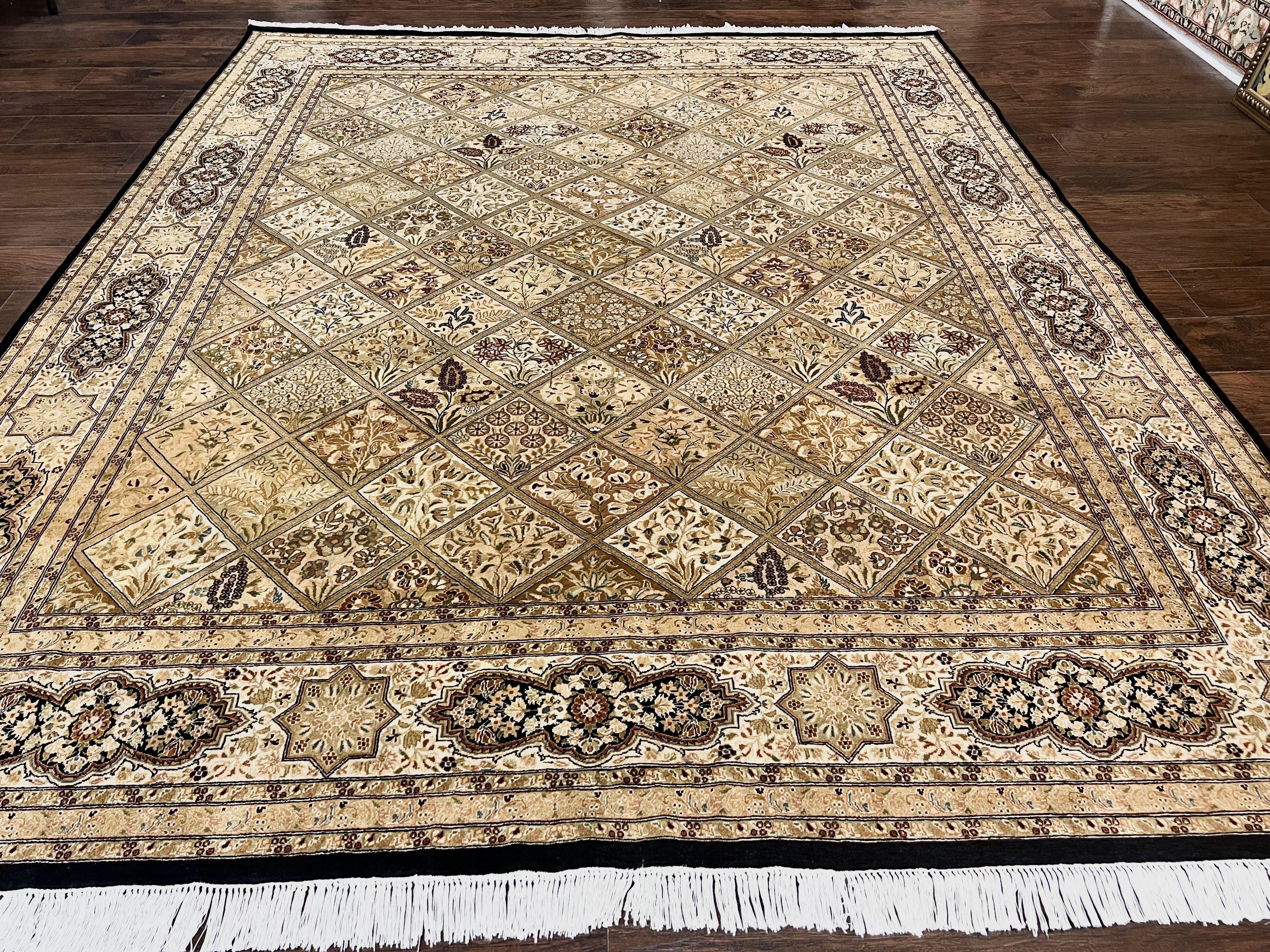 Pak Persian Rug 8x10, Multipanel Kirman Design, Wool Hand Knotted Vintage Carpet, Fine Weave Oriental Rug 8 x 10 - Jewel Rugs