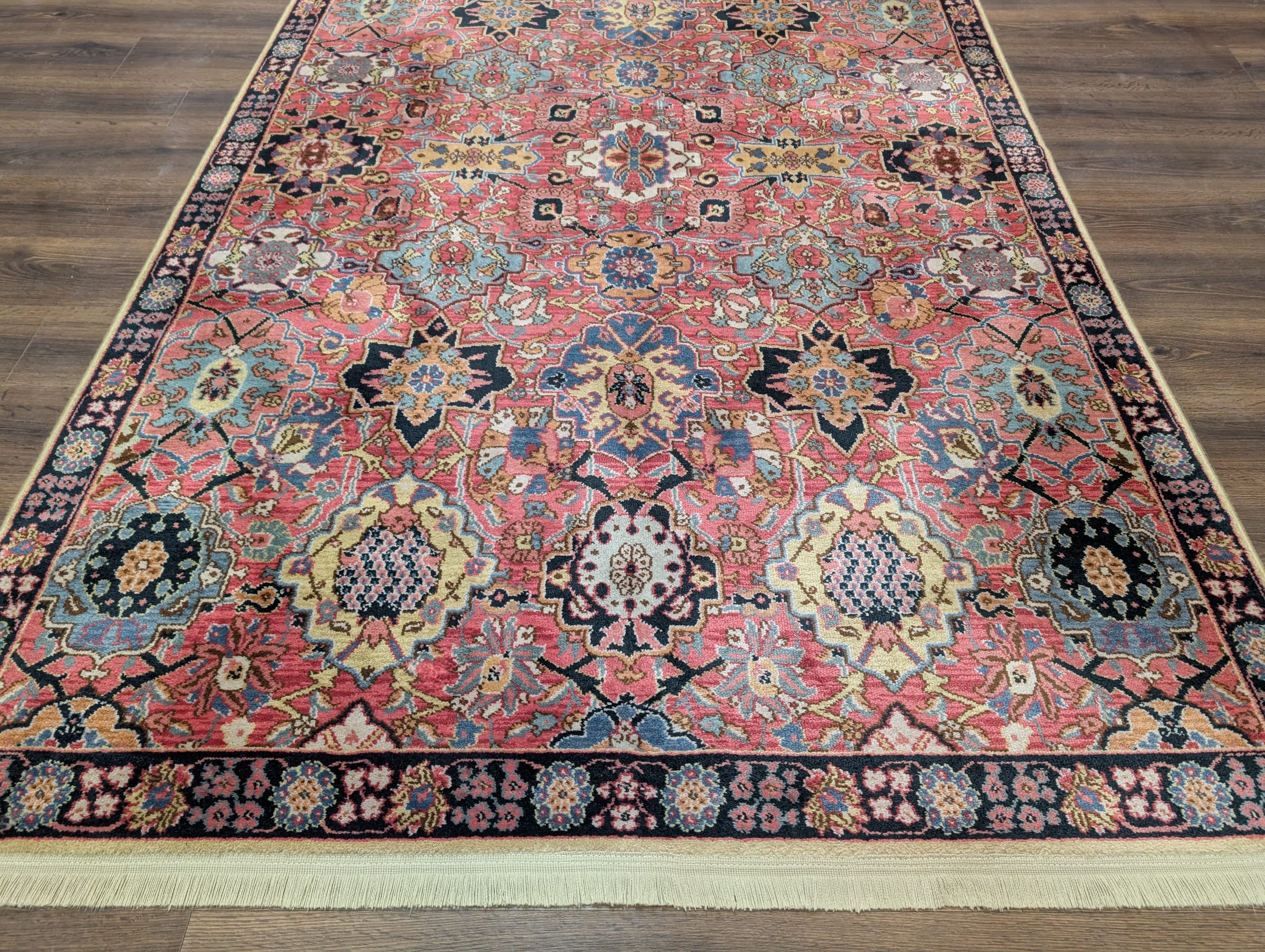 Karastan Rug 5.8 x 9 Williamsburg Kirman Vase #557, Vintage Discontinued Wool Karastan Area Rug - Jewel Rugs