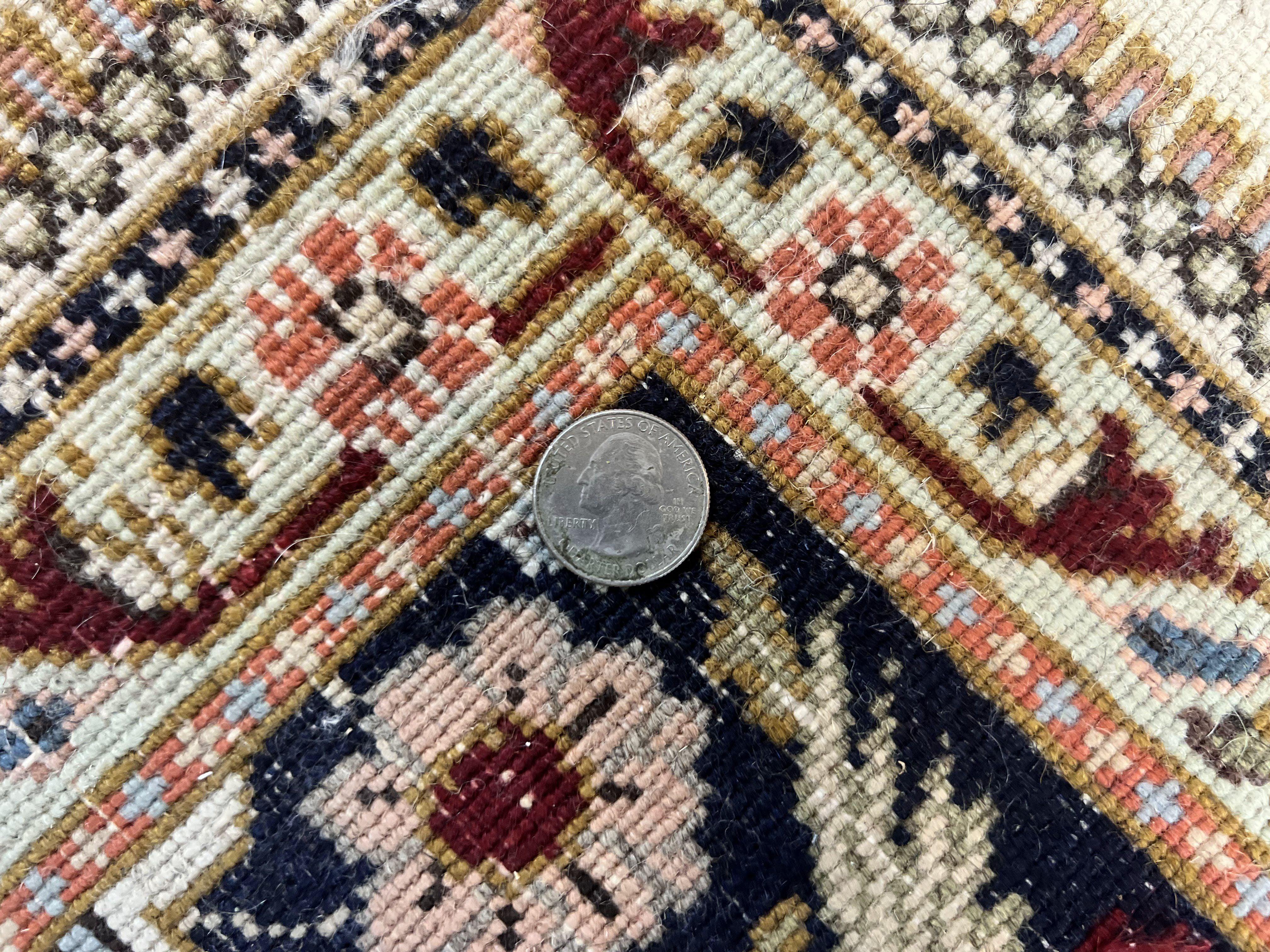 Persian Tabriz Rug 10x13, Wool Hand Knotted Vintage Carpet, Salmon Red & Ivory, Semi Open Field, Birds & Animal Motifs, Large Rug - Jewel Rugs