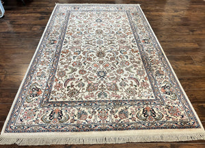 Karastan Rug 5.9 x 9, Tabrizz #738, Original 700 Series, 6x9 Wool Pile Karastan Carpet, Vintage Discontinued Karastan Area Rug, Ivory