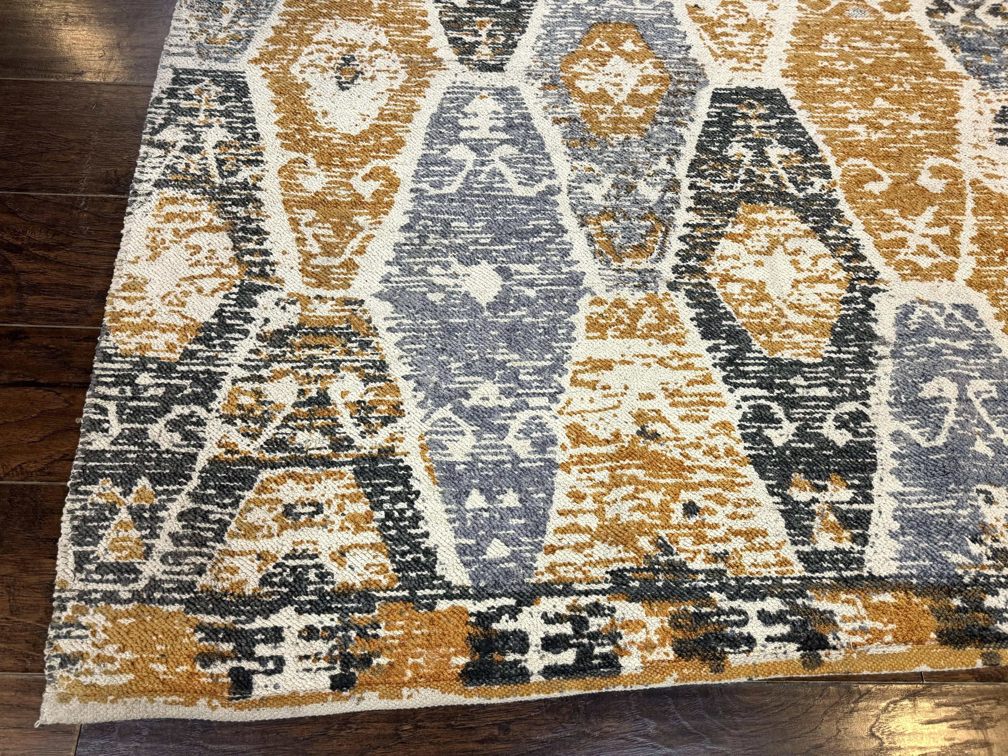 Handmade Contemporary Modern Indian Rug 8x10, Colorful - Jewel Rugs