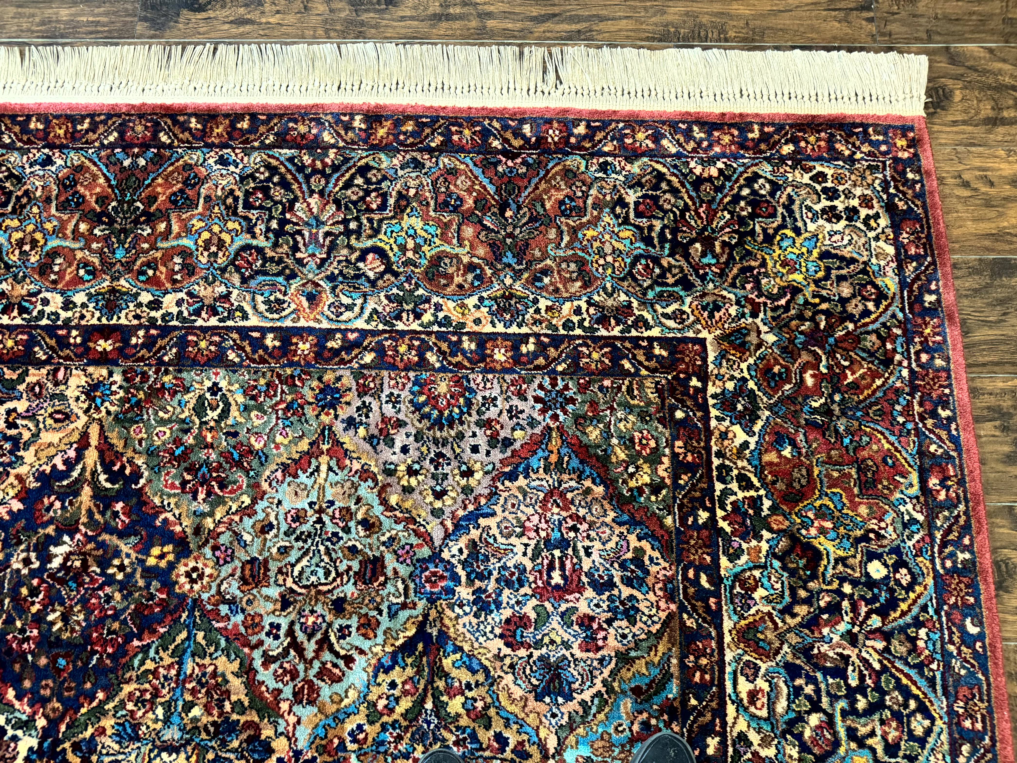 Karastan Rug 8.8 x 10.6, Multicolor Panel Kirman Rug #717, Original 700 Series, Vintage, 100% Wool Pile - Jewel Rugs