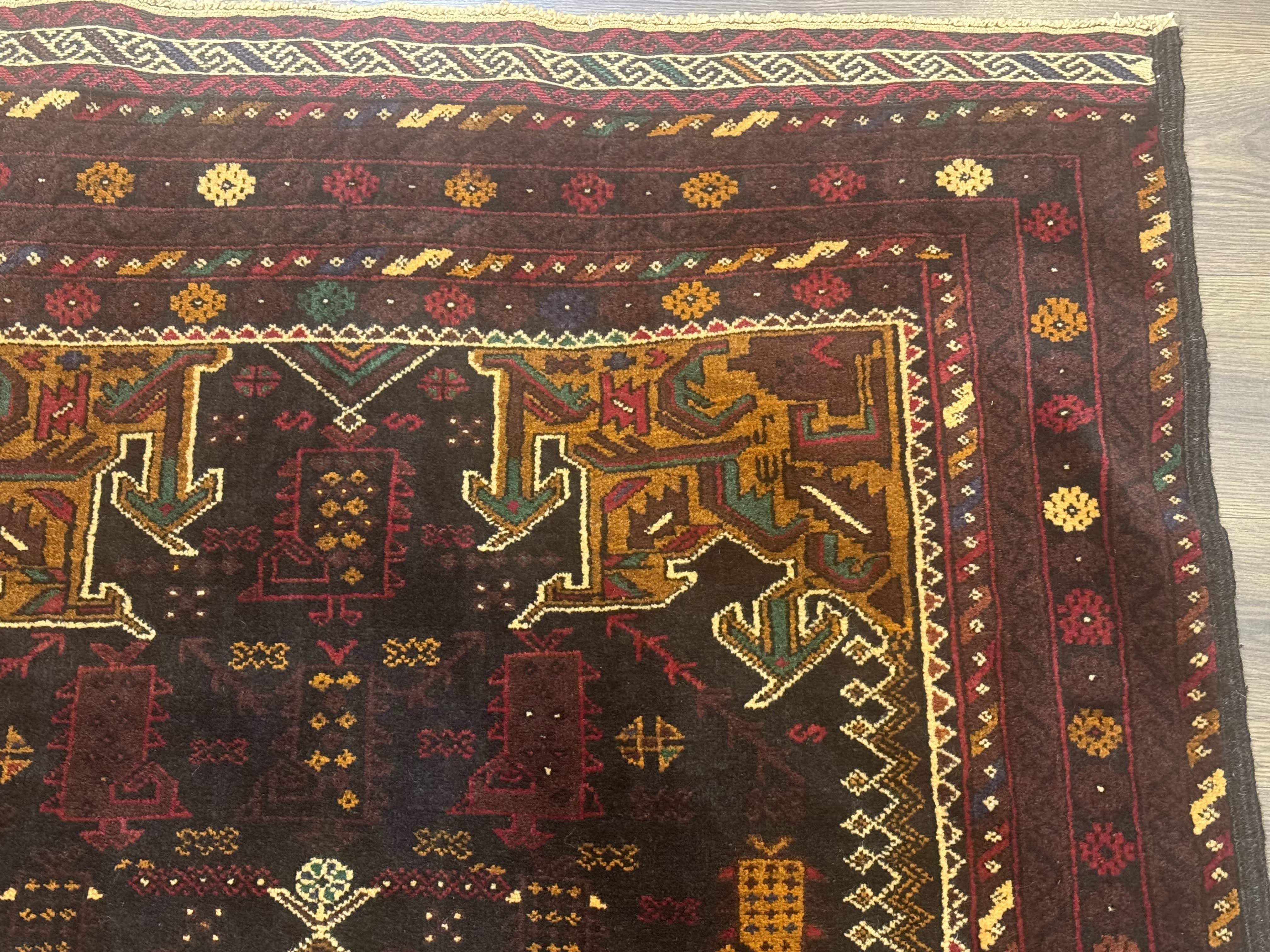 Persian Baluch Rug 4x7, Hand-Knotted Wool Tribal Carpet - Jewel Rugs