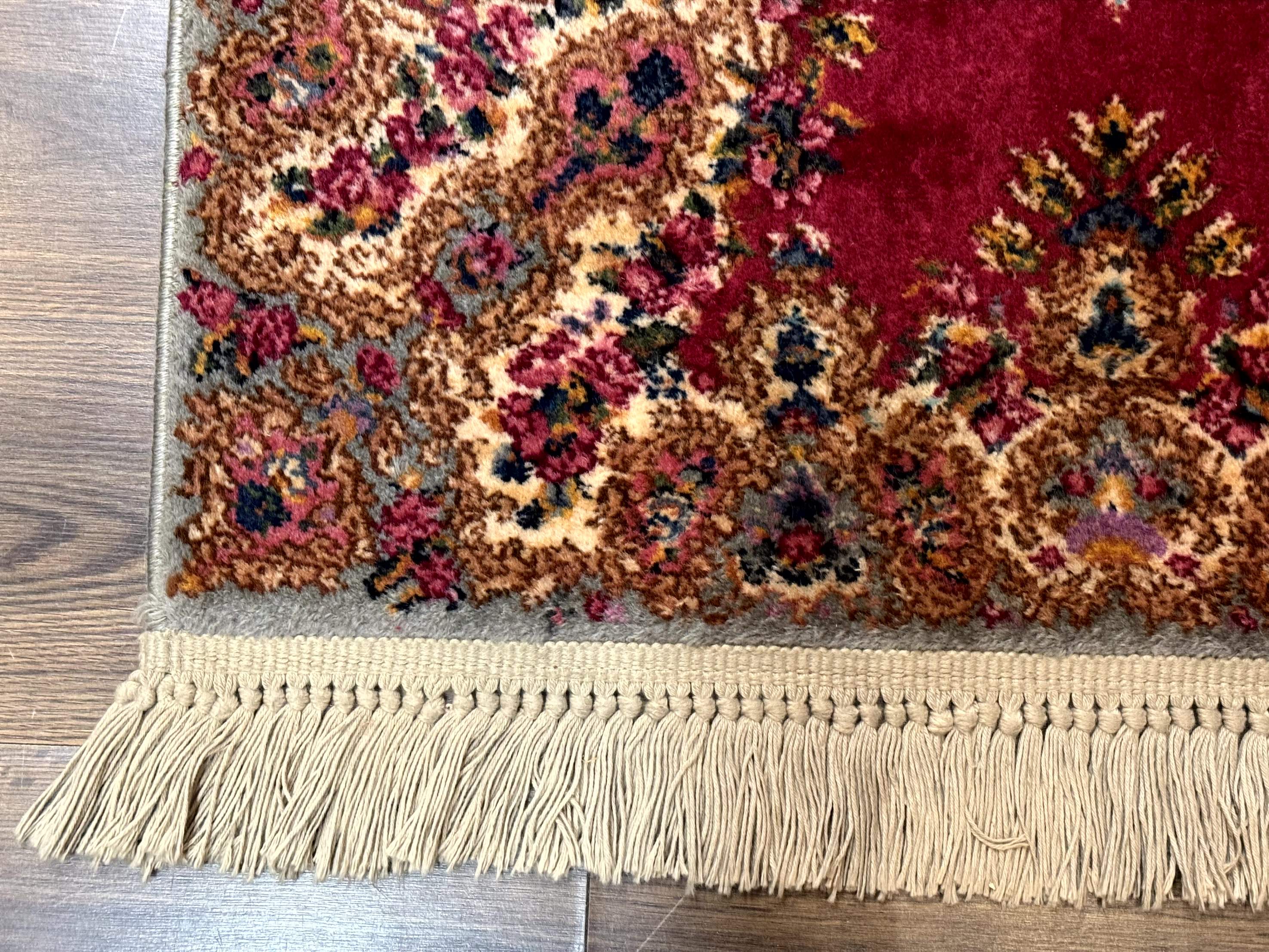 Karastan Rug 3x5 Red Medallion Kirman #762, Wool Vintage Original 700 Series - Jewel Rugs