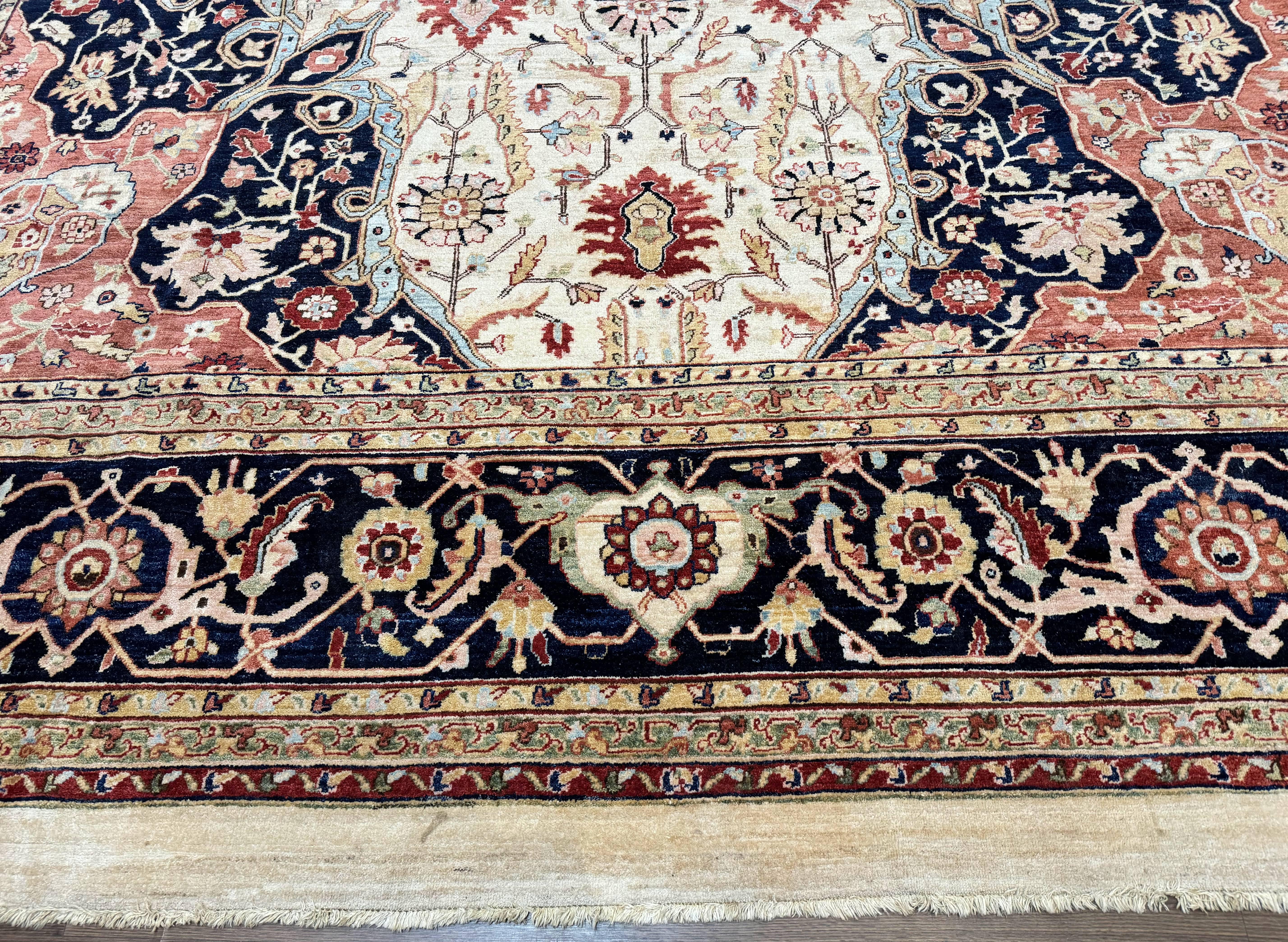 Large Palace Sized Stark Carpet 13x19, Traditional Wool Handmade Rug, Beige - Jewel Rugs