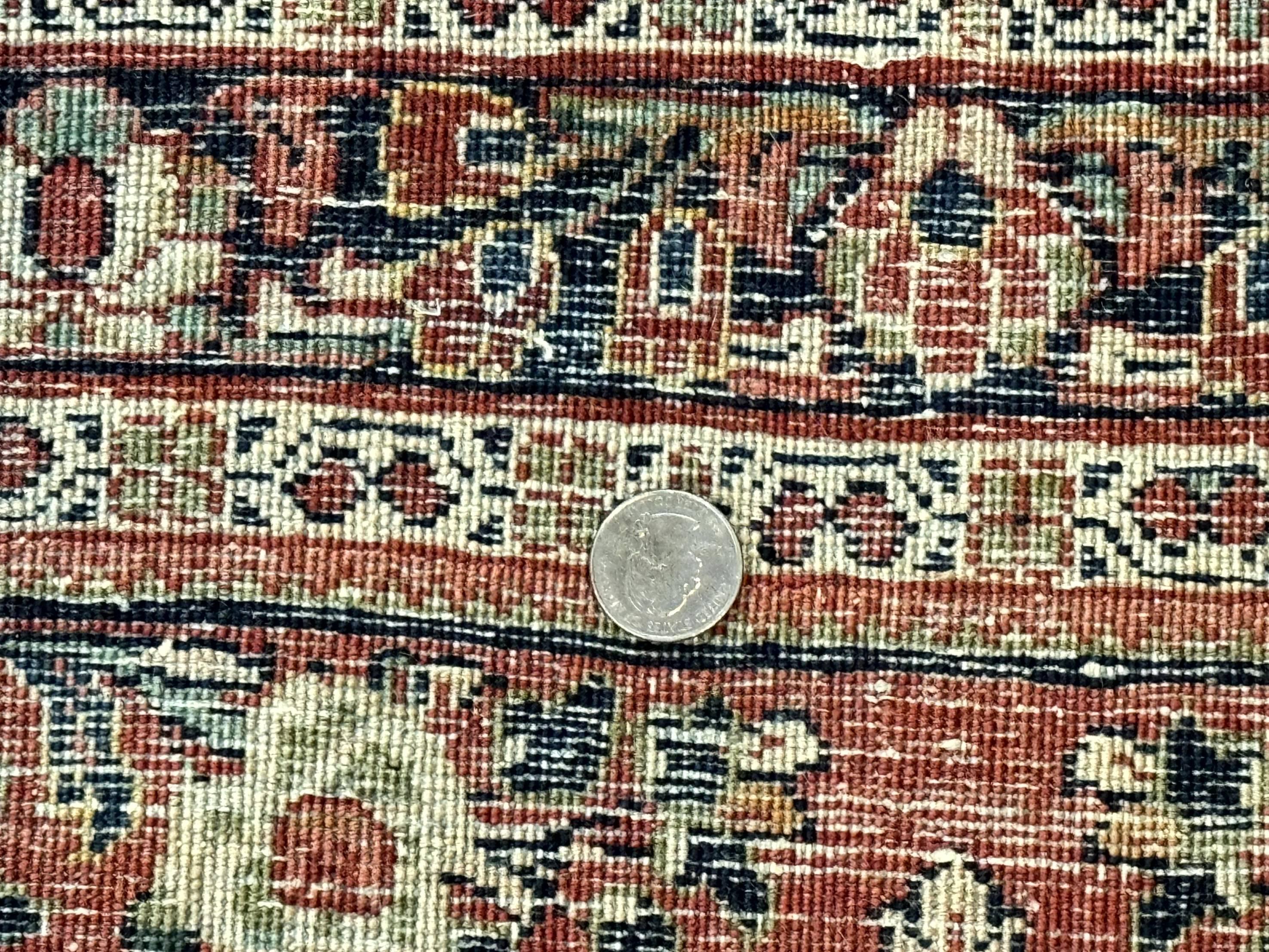 Red Persian Sarouk Rug 3 x 5.8, Antique Wool Carpet, 210 KPSI - Jewel Rugs