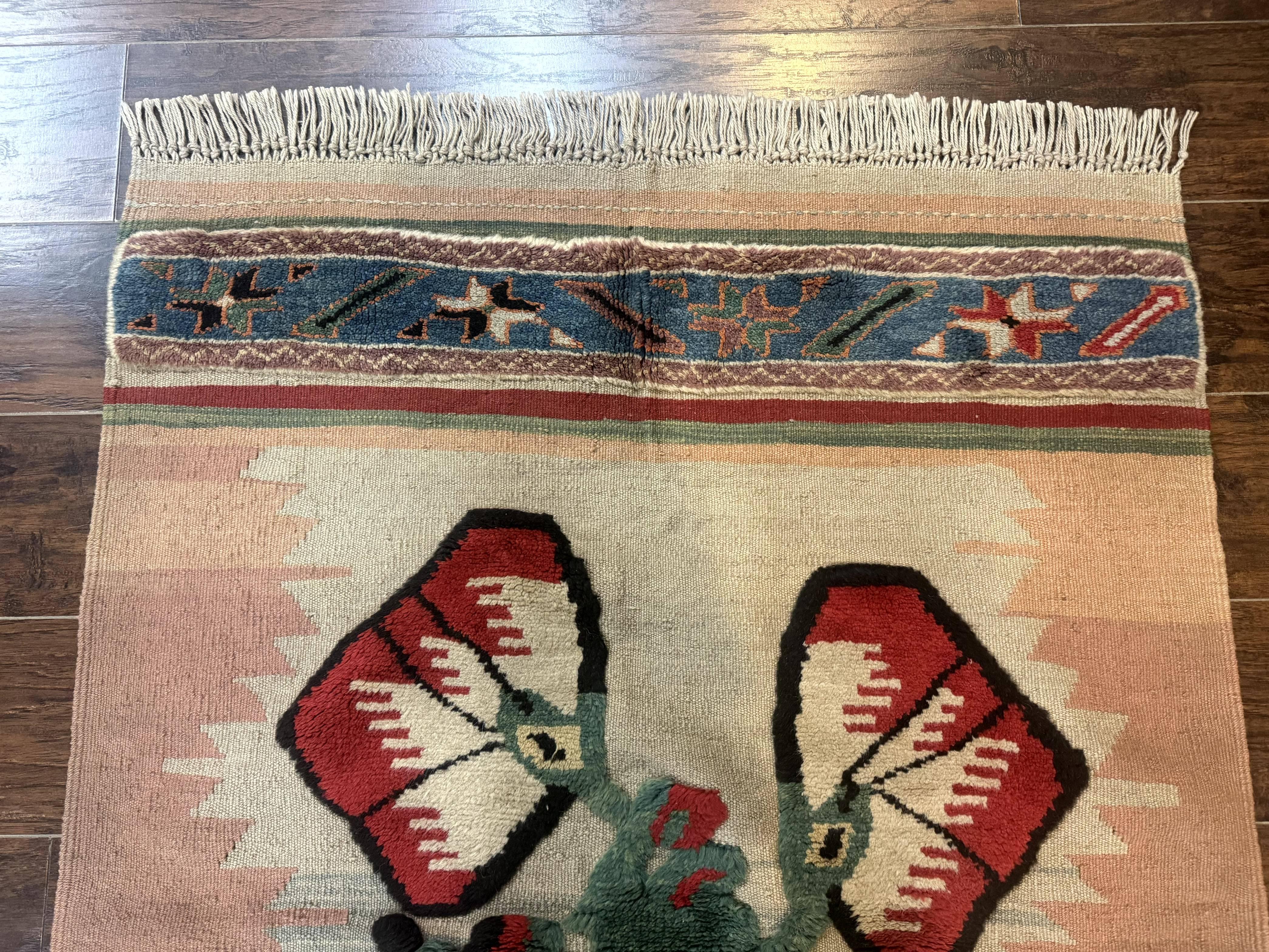 Turkish Kilim Rug 2.5 x 4.7, Flatweave Bohemian Blanket Rug, Wall Hanging Tapestry Rug - Jewel Rugs