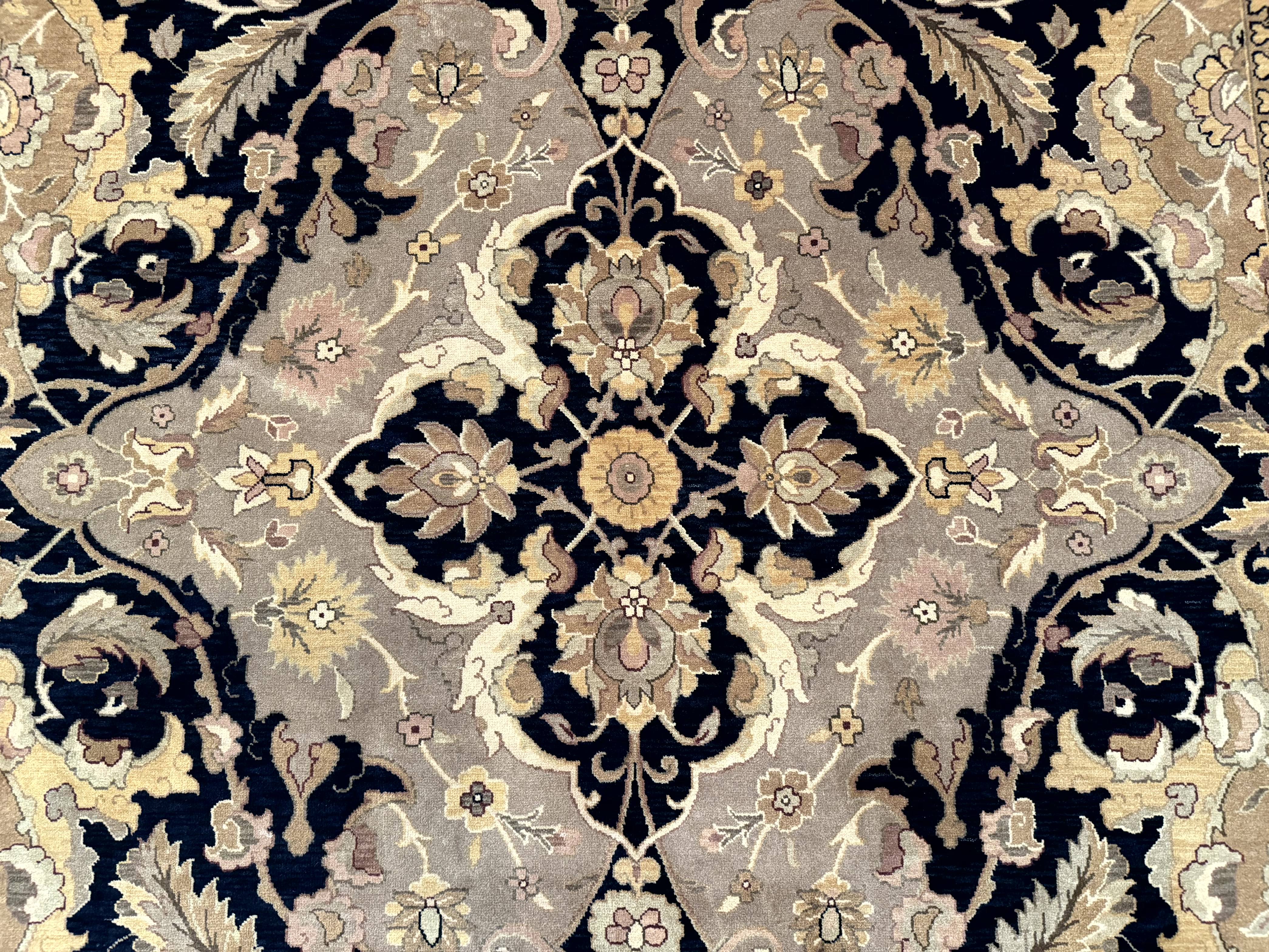 Handmade Wool Rug 8x10, Black & Dark Beige, Nourison, Traditional Rug - Jewel Rugs