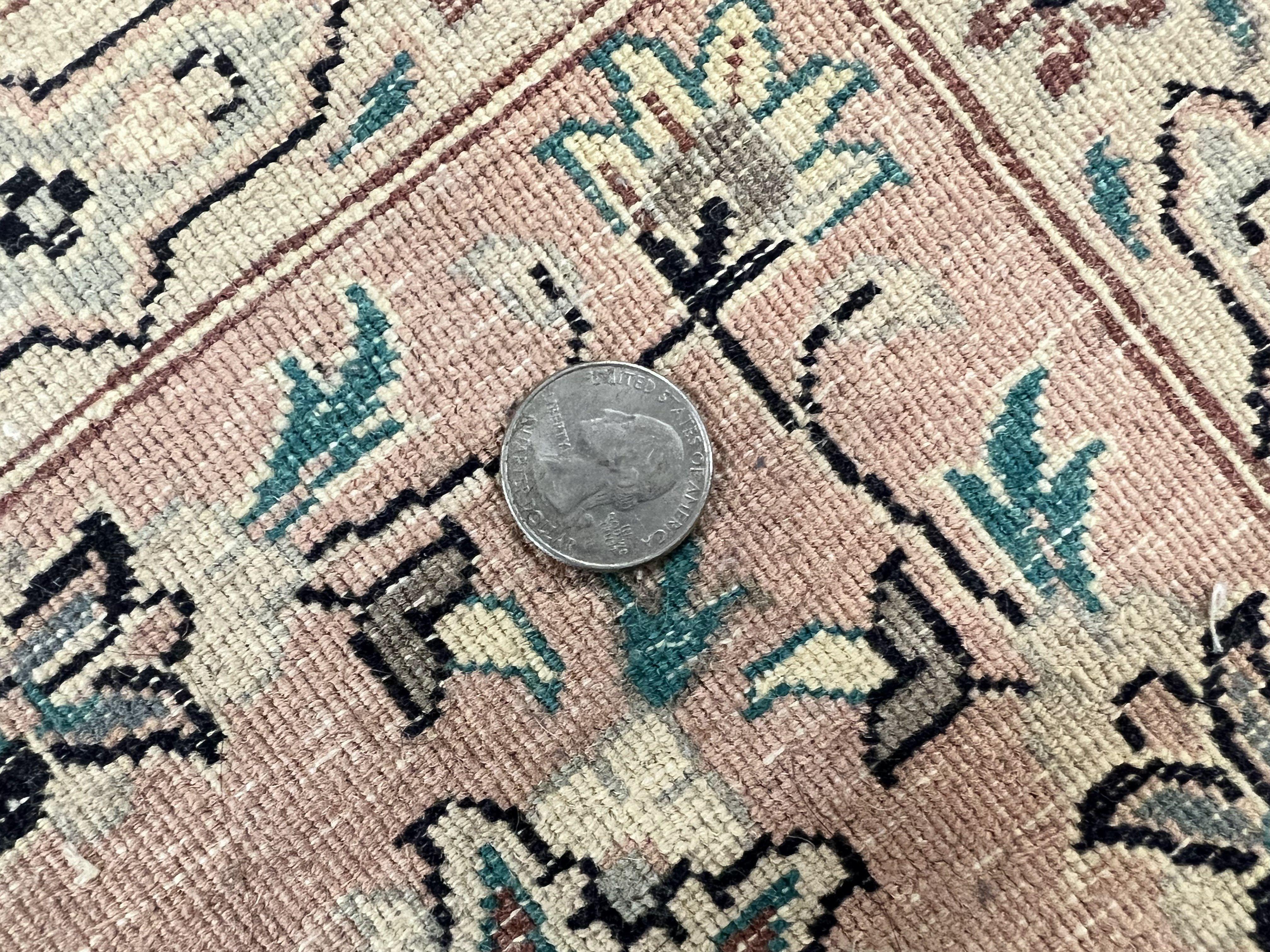 Pak Persian Rug 8x11, Fine Floral Allover Oriental Carpet 8 x 11 ft, Dark Blue and Pink, Room Sized Wool Vintage Rug, Hand Knotted Rug - Jewel Rugs