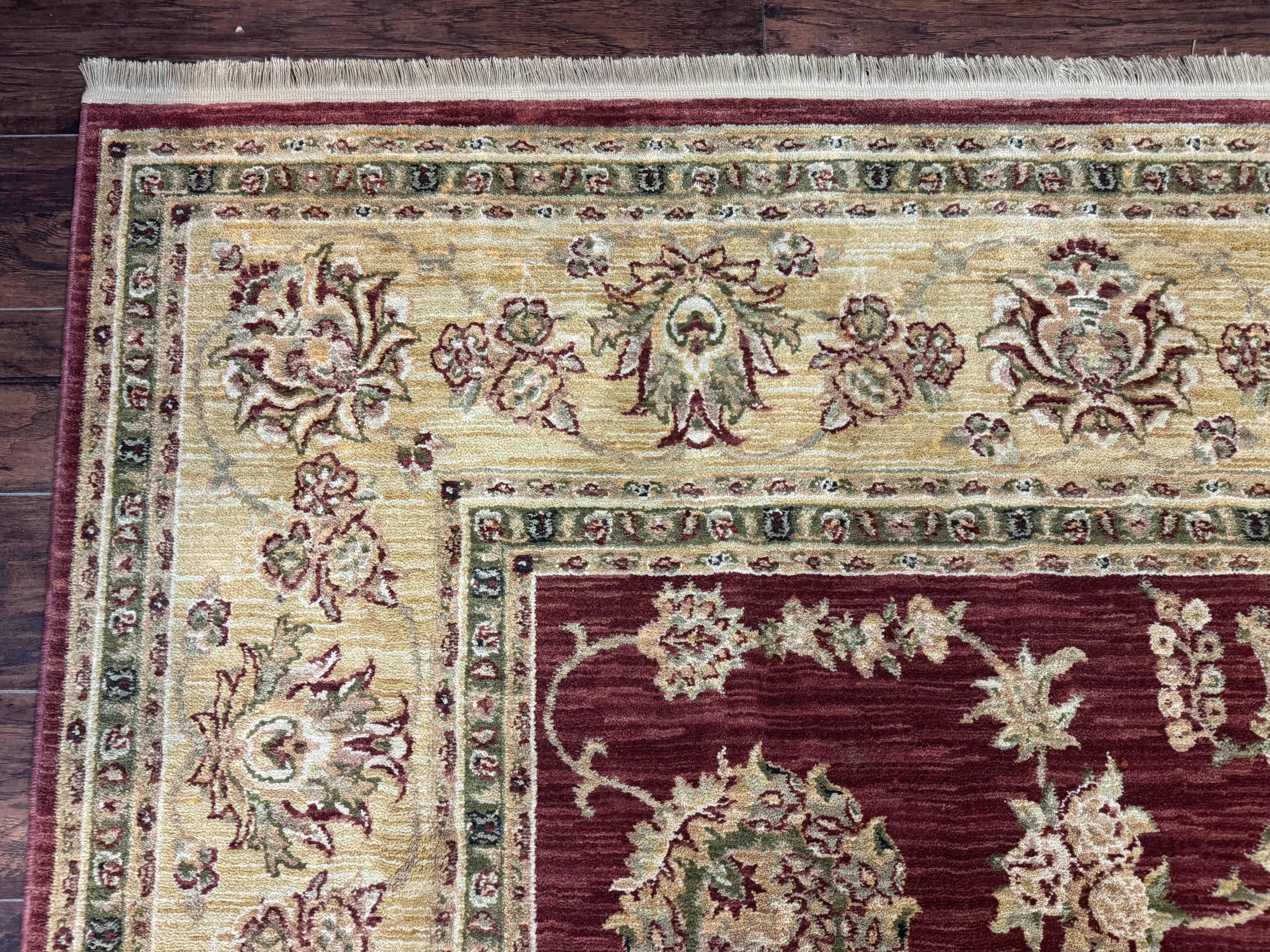 Traditional Wool Oriental Rug 9x13, Large Power Loomed Carpet, Burgundy - Jewel Rugs