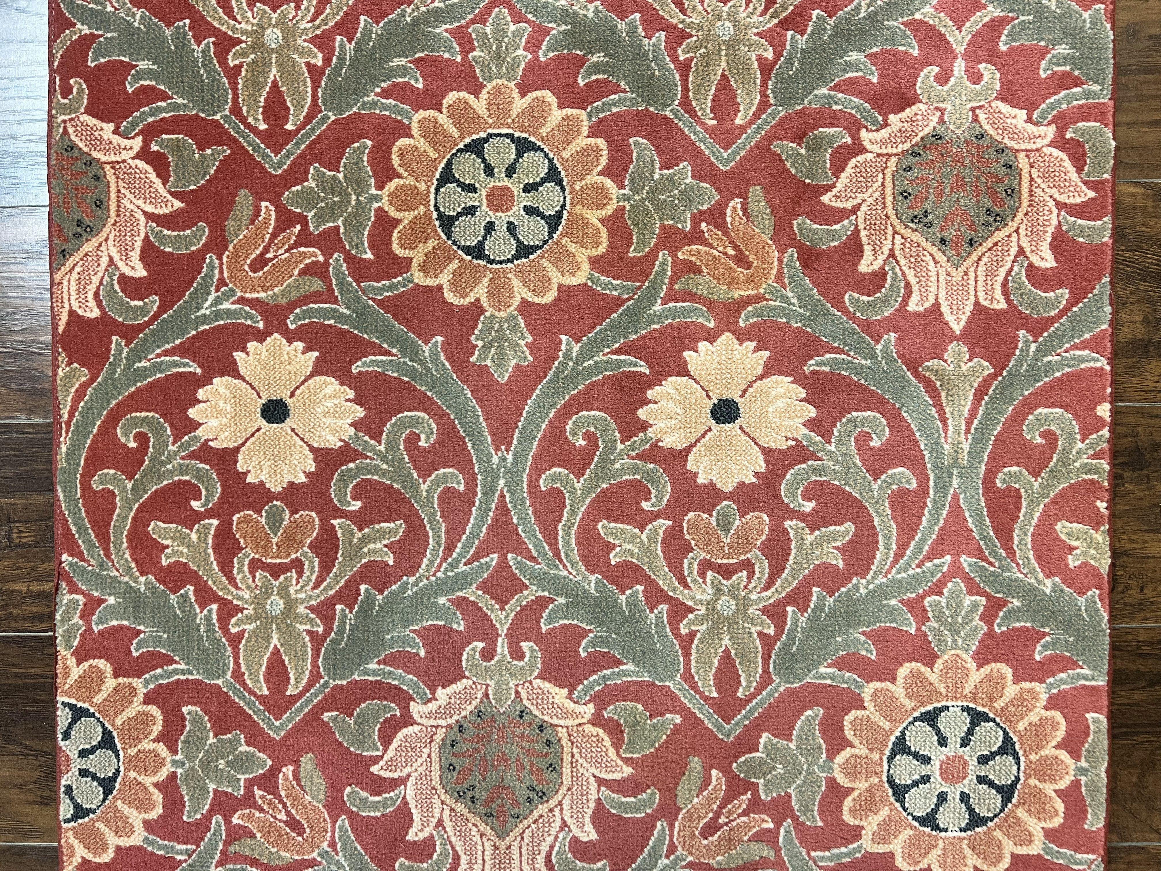 Runner Rug 3 x 14.7, Long Hallway Rug, Wool, Power Loomed, Contemporary, Floral - Jewel Rugs