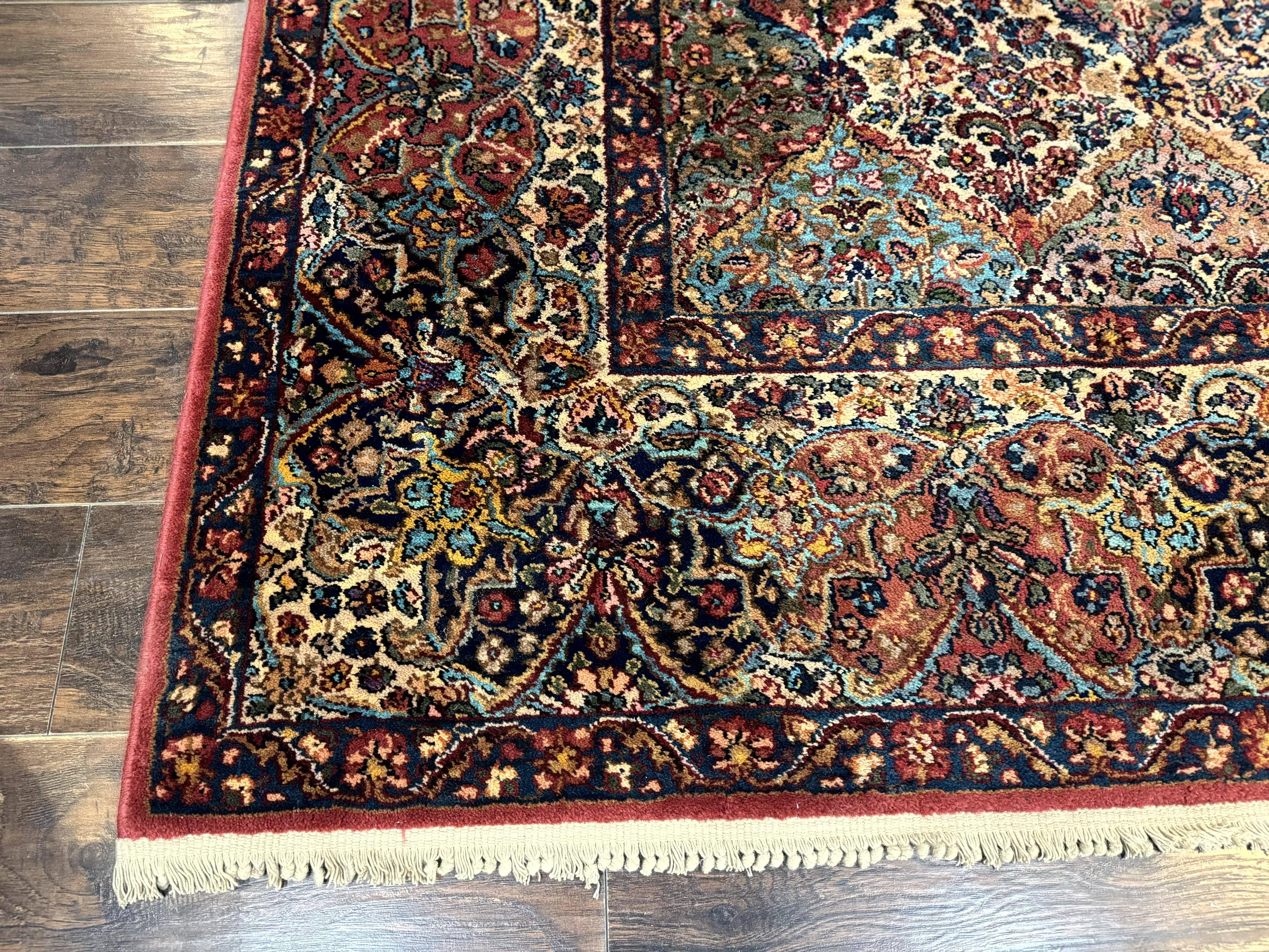 Karastan Rug Multicolor Panel Kirman #717, 8.8 x 12 Karastan Carpet, Vintage Multipanel Kirman, Original 700 Series, Wool, Vintage - Jewel Rugs