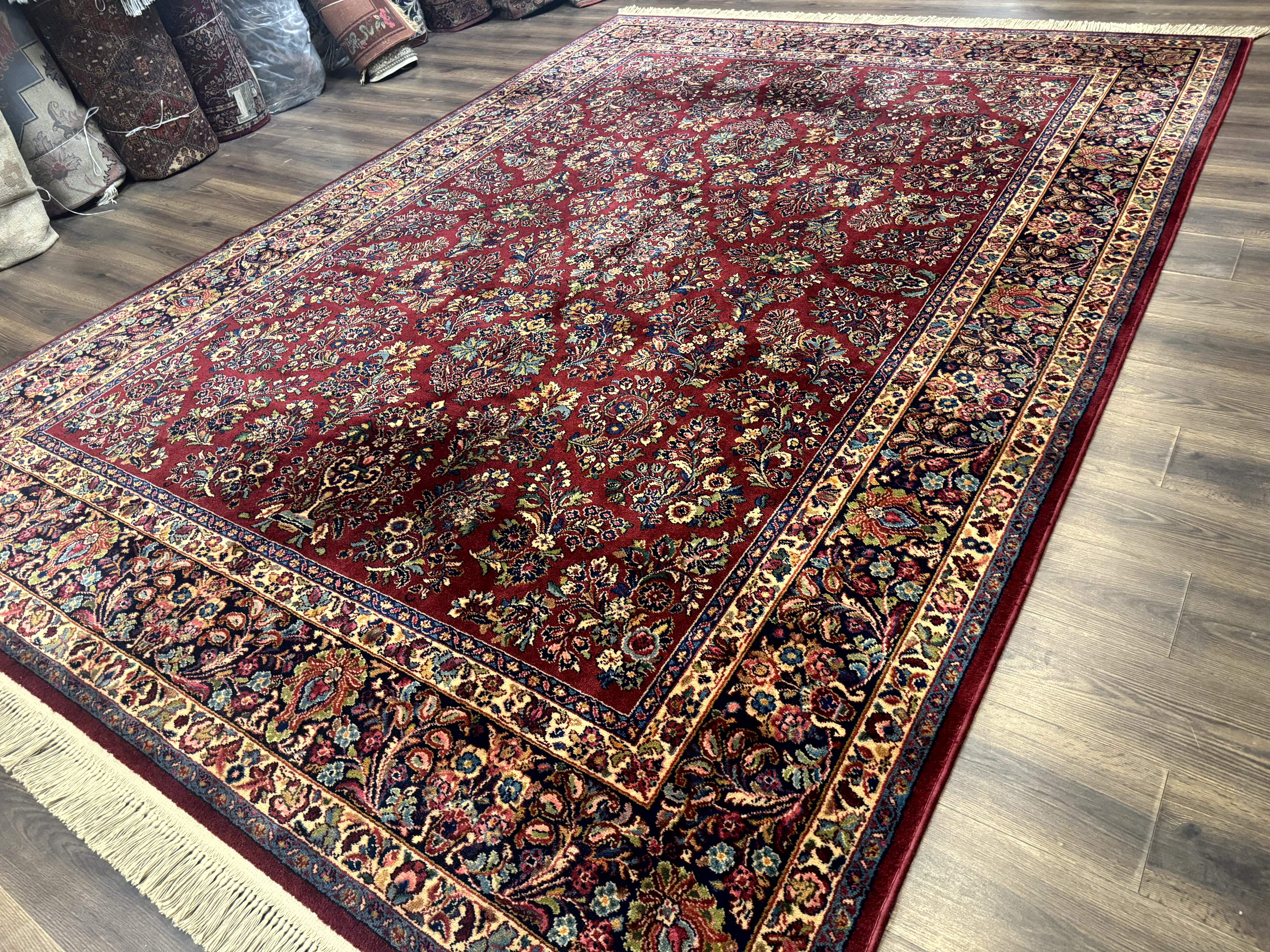 Karastan Red Sarouk Rug #785, Wool Karastan Carpet 8.8 x 12 - Jewel Rugs