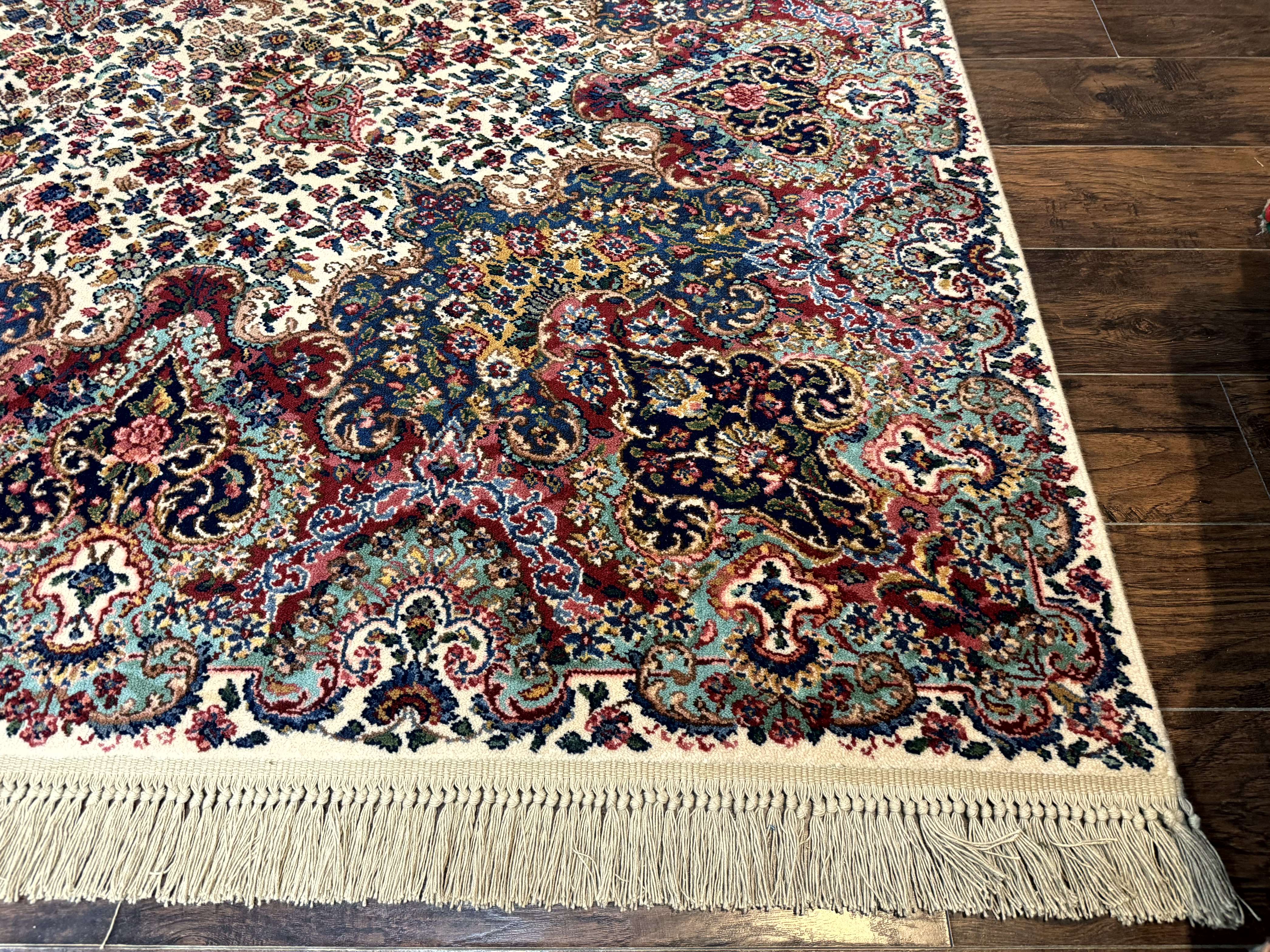 Karastan Rug #742 Floral Kirman 8.8 x 12, Wool Pile, Vintage Original Series, Rare - Jewel Rugs