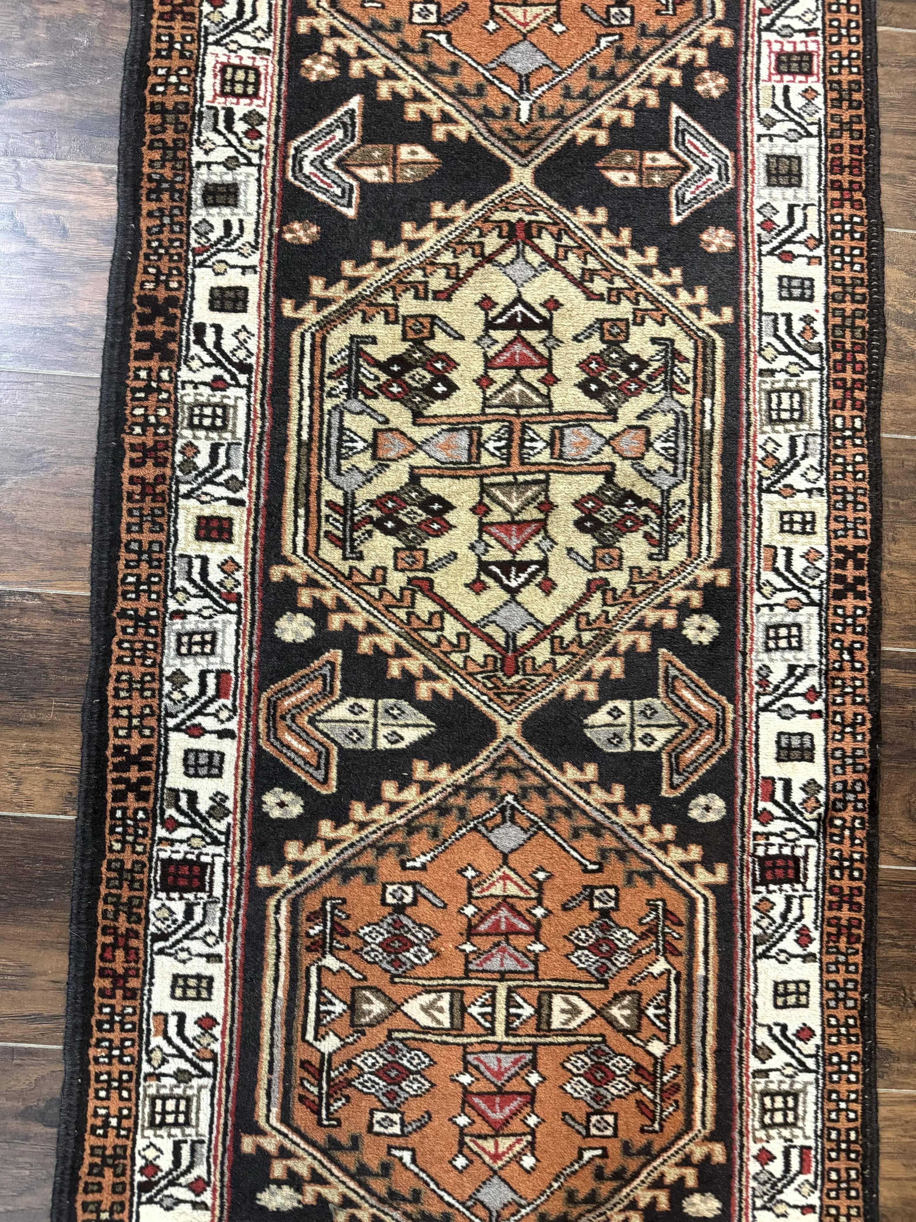 Persian Tribal Runner Rug 2.4 x 9.4, Geometric Medallions, Sarab Runner - Jewel Rugs