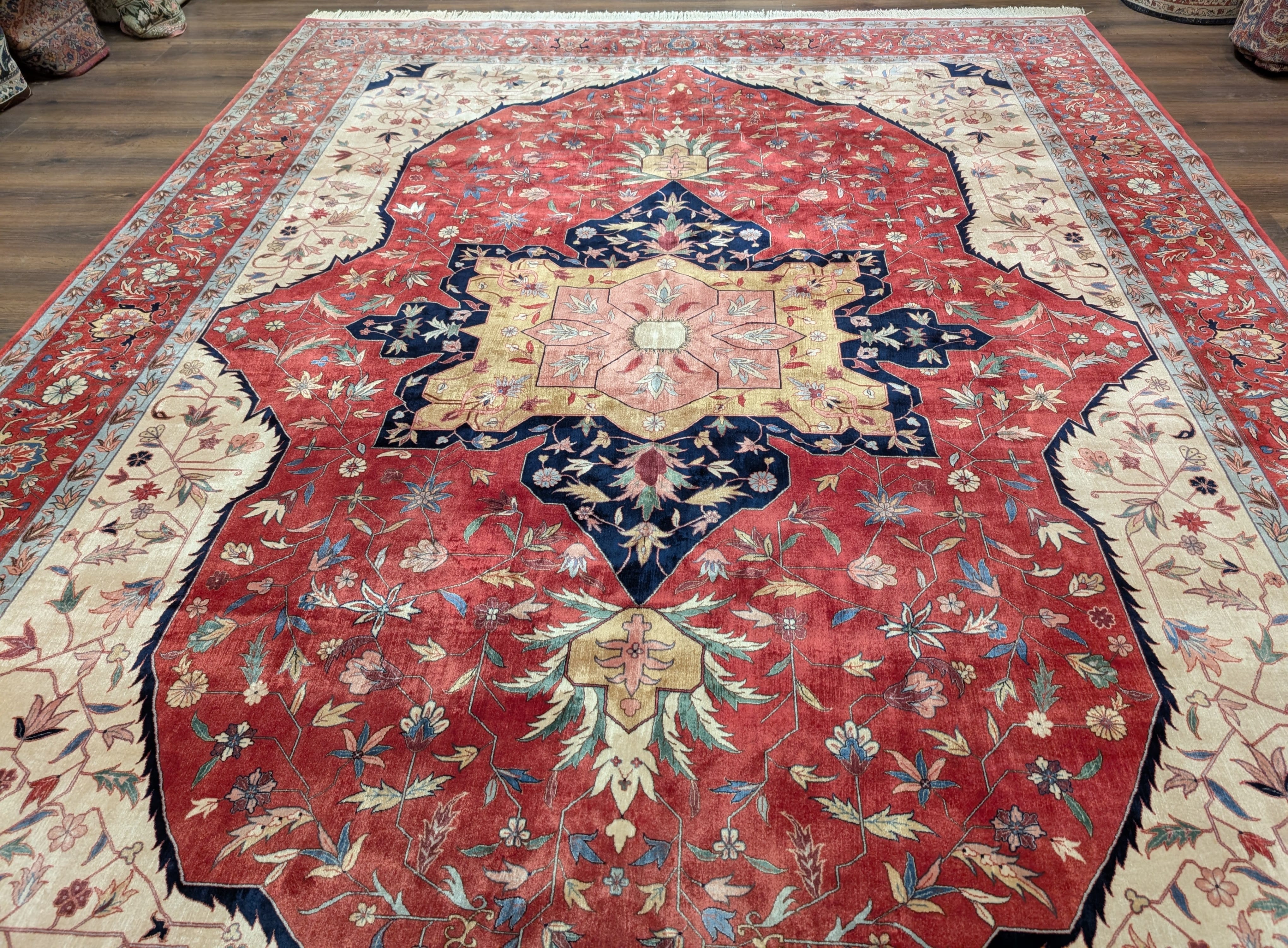Sino Persian Heriz Serapi Rug 9x12, Very Fine 500 KPSI, Wool, Hand Knotted - Jewel Rugs