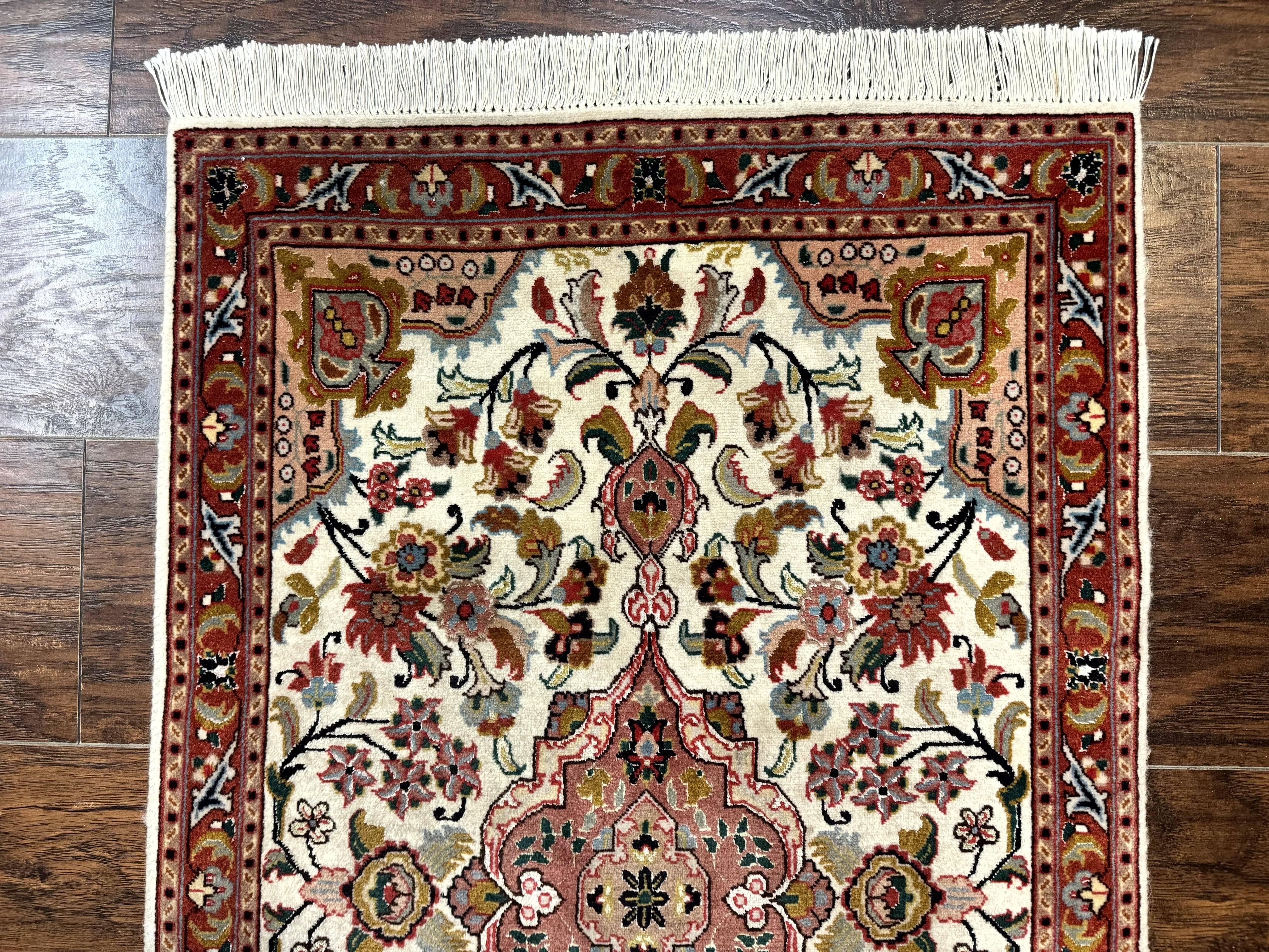 Small Persian Tabriz Rug 2x3, Floral Medallion, Wool and Silk, 340 KPSI - Jewel Rugs