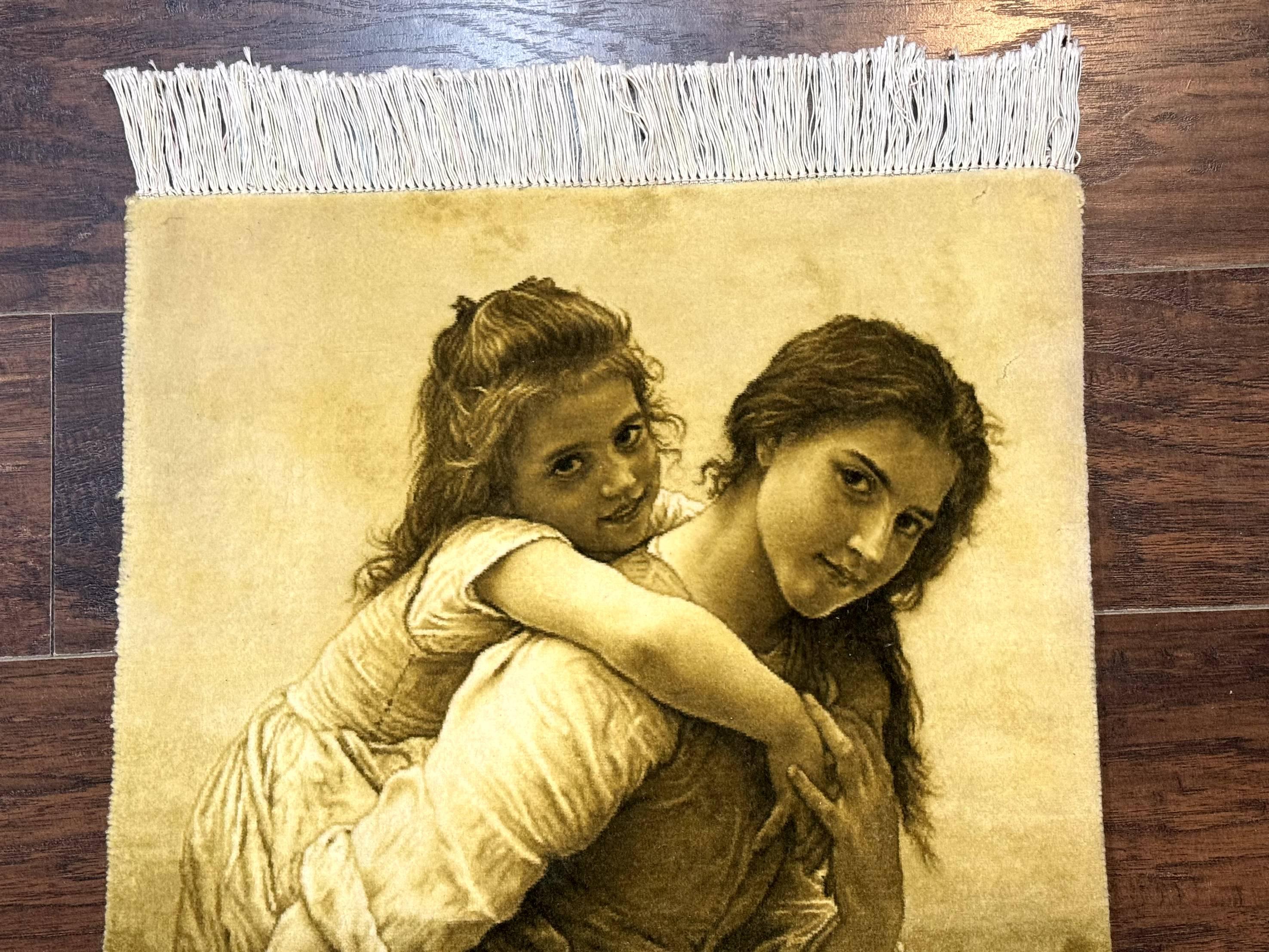 Persian Pictorial Rug 2x3, Very Fine 380 KPSI, Persian Tabriz Rug - Jewel Rugs