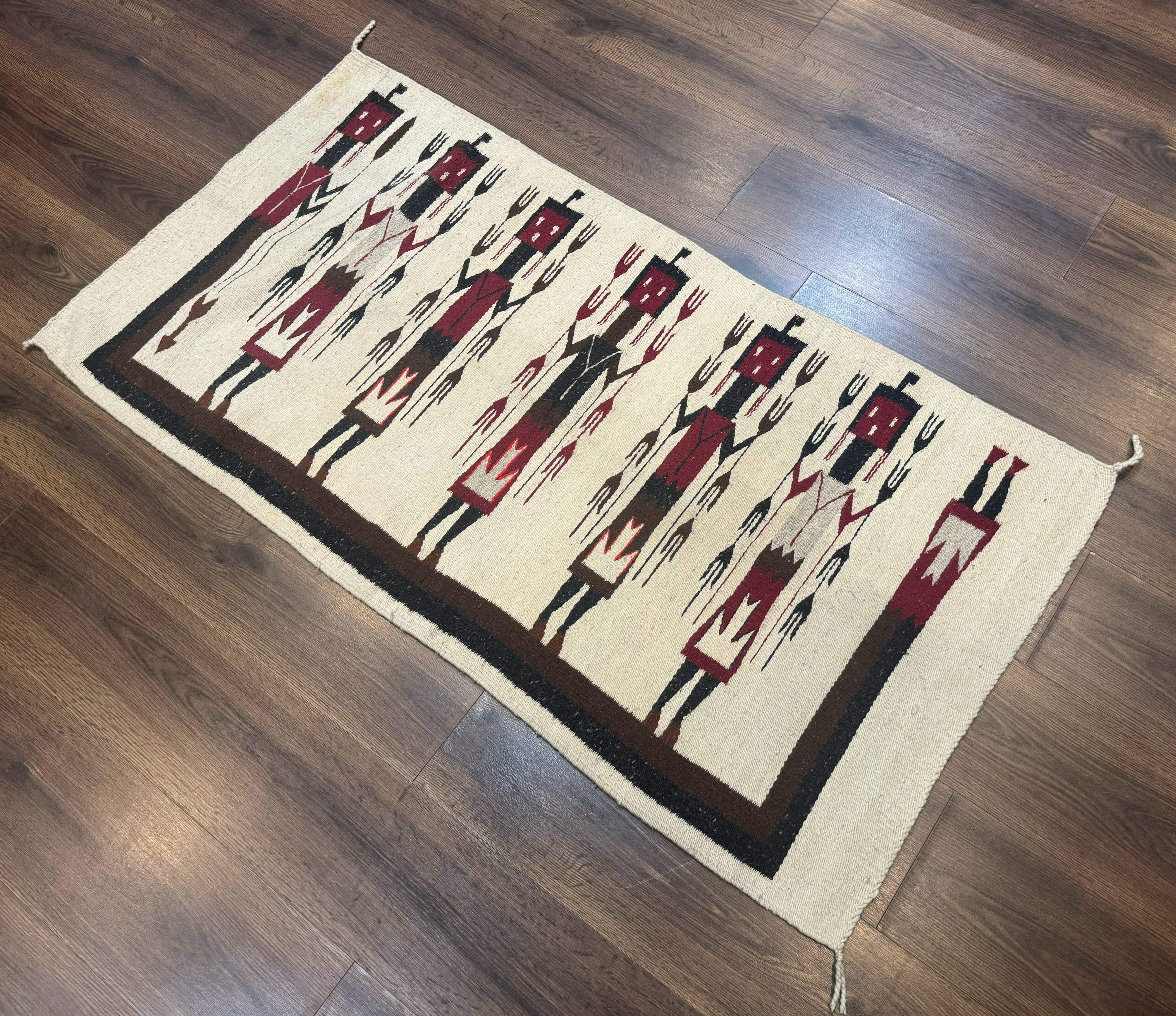 Navajo Rug 2.6 x 5, Human Pictorials, Native American, Wool, Hand Knotted - Jewel Rugs