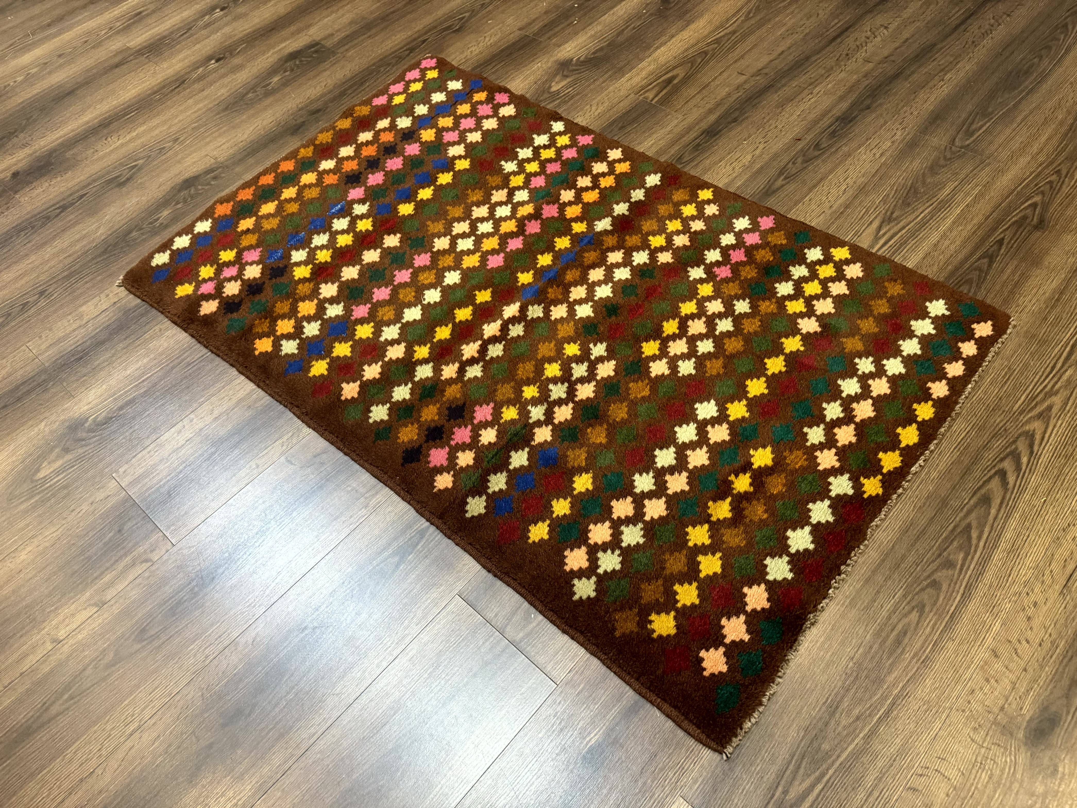 Afghan Balouch Rug 3x5 Multicolor Vintage Handmade Wool Carpet - Jewel Rugs