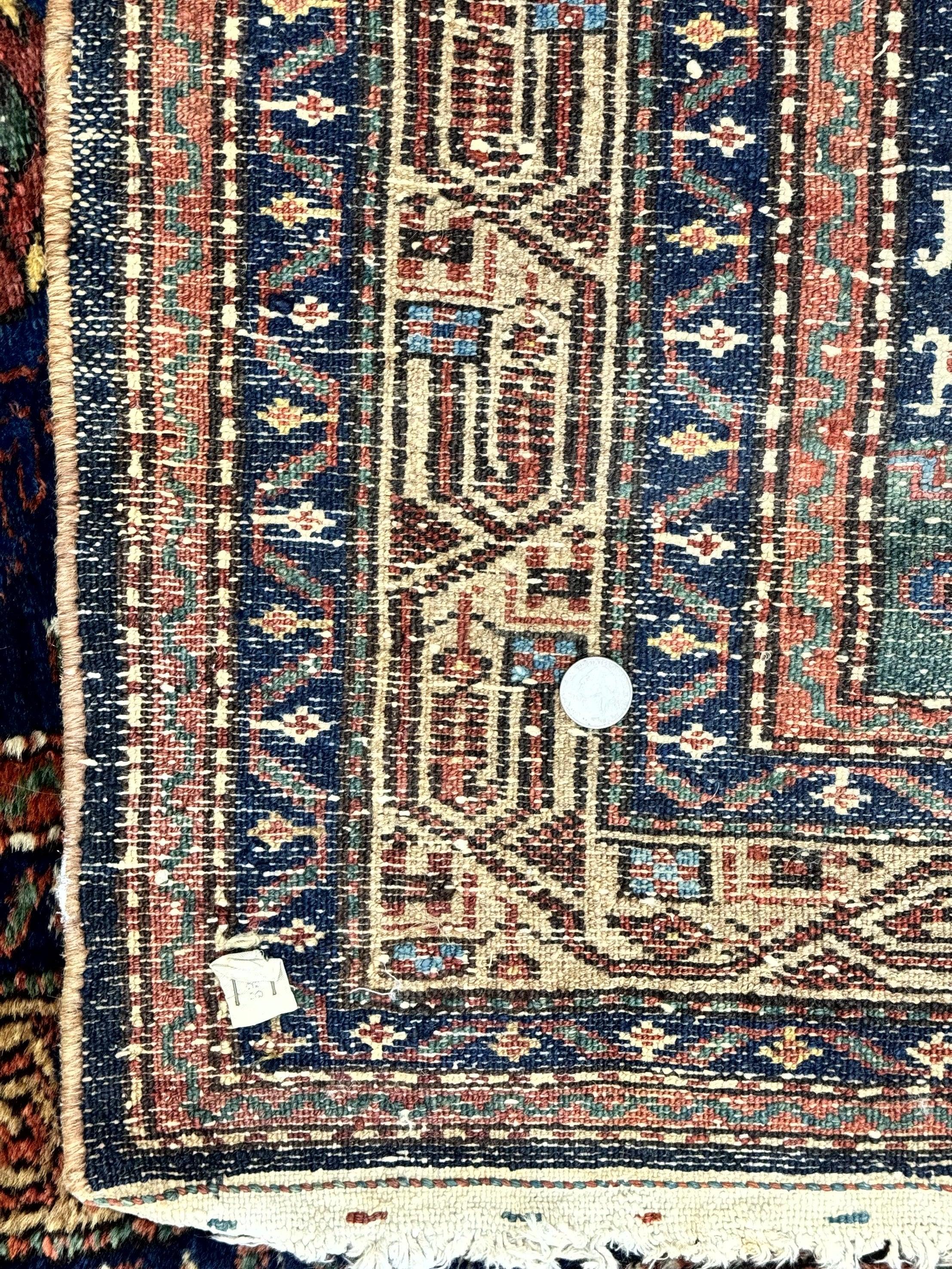 Antique Persian Sarab Runner 3x17, Blue Persian Runner Rug, Long Handmade Wool Carpet for Hallway, Rare, Tribal - Jewel Rugs