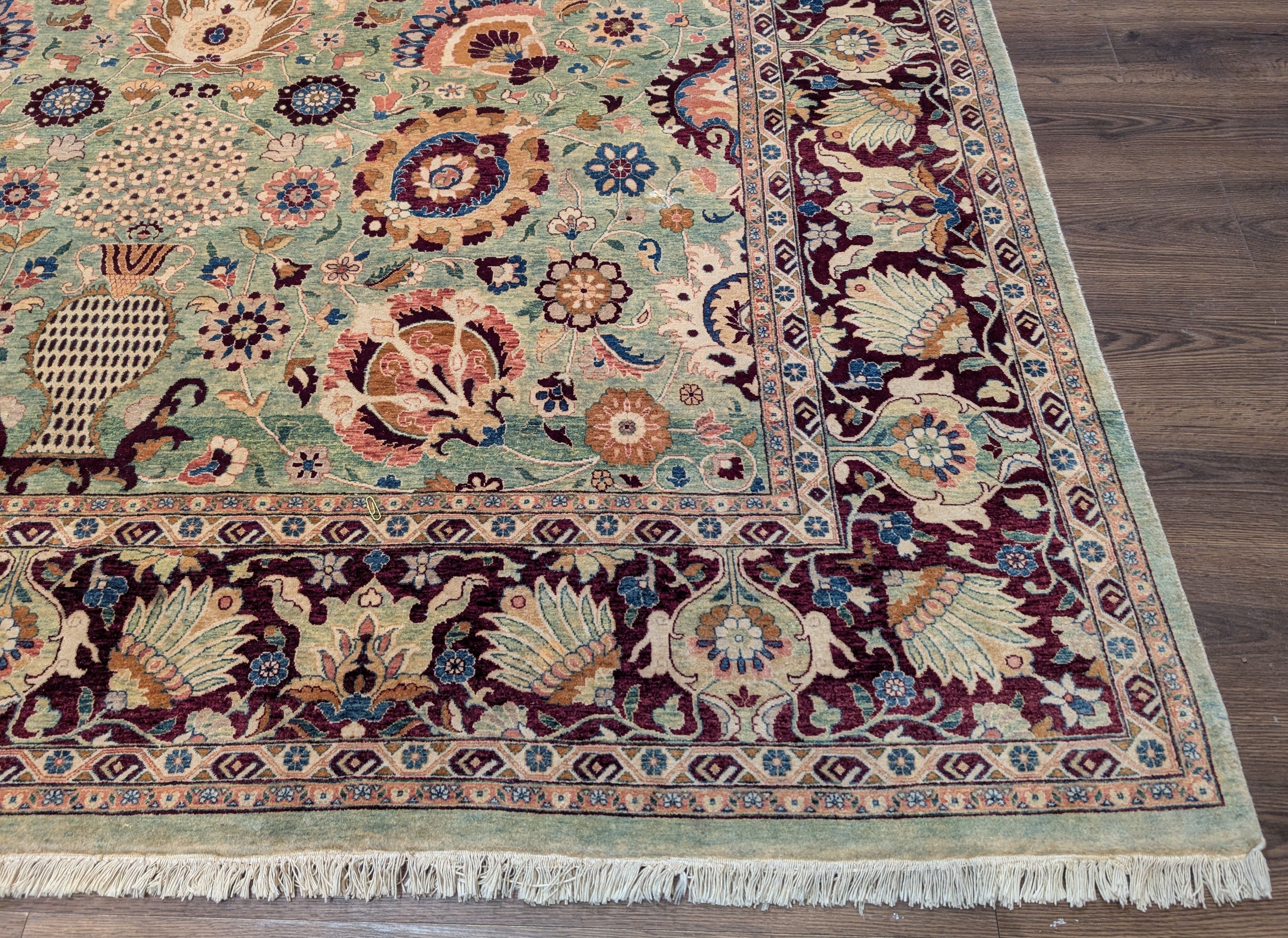 Pak Persian Rug 8x10 – Light Green Hand-Knotted Wool Oriental Carpet - Jewel Rugs