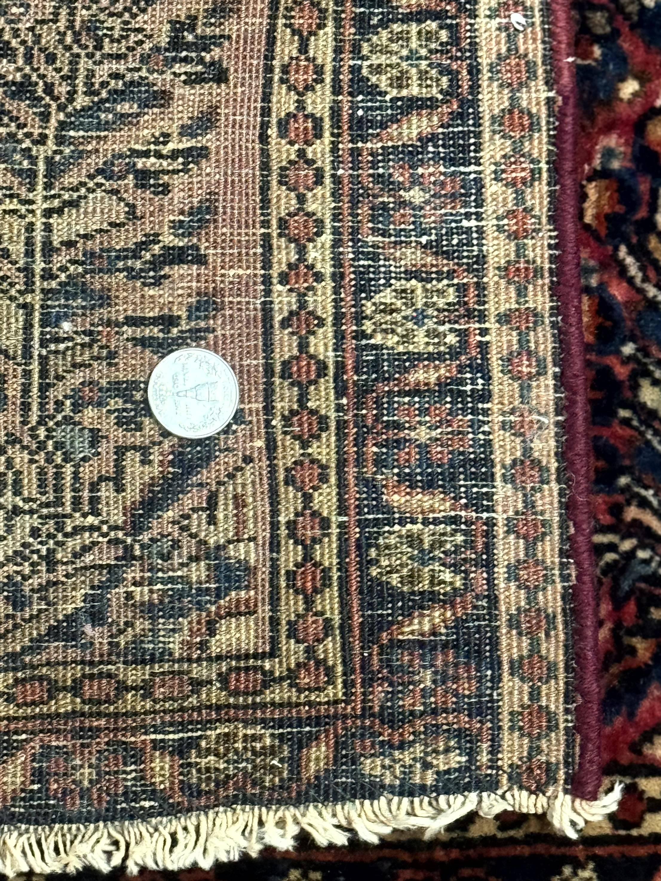 Small Antique Persian Sarouk Rug 2x2 ft, Red 1920s Wool Rug - Jewel Rugs