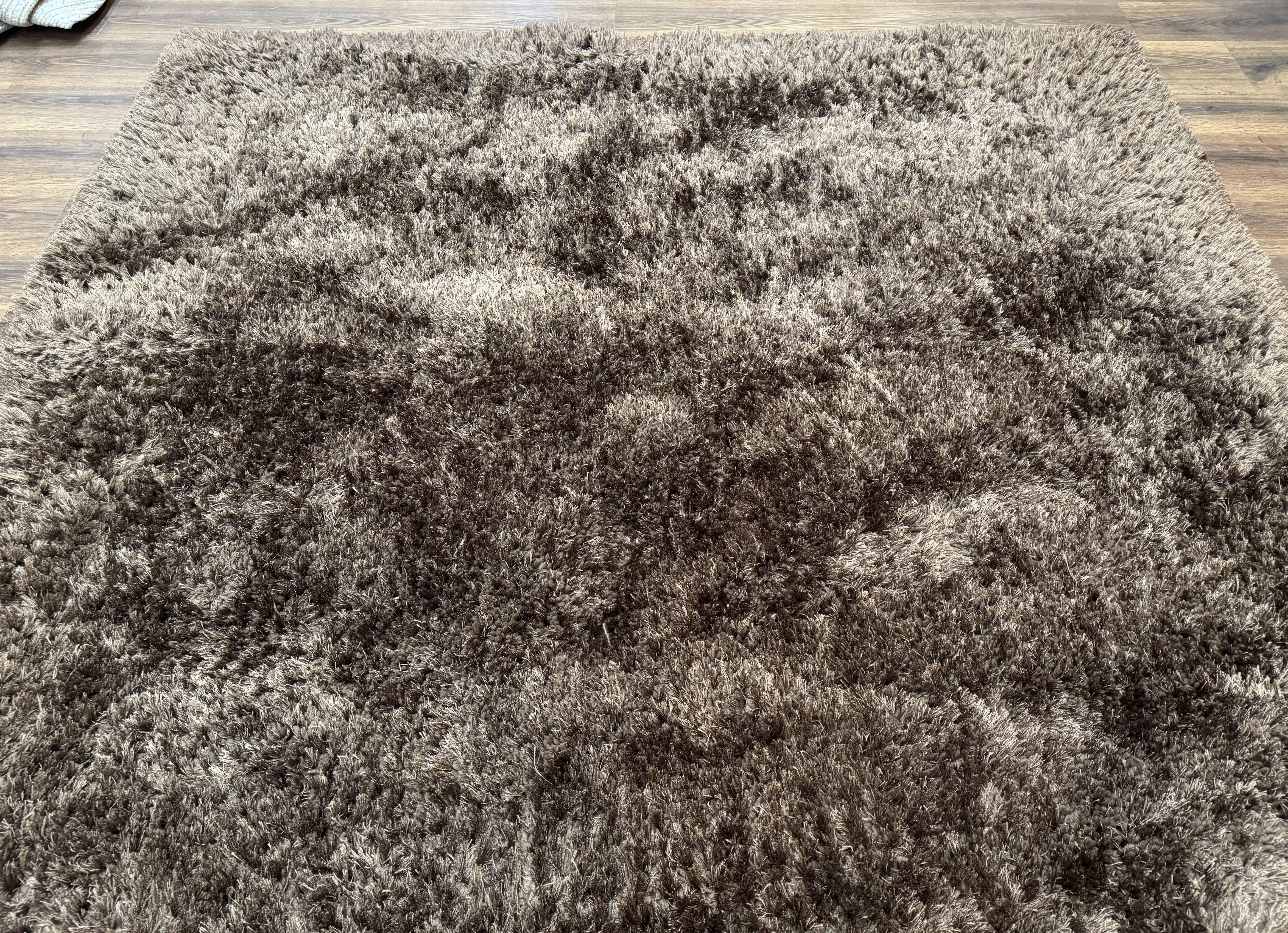 Brown Shag Rug 8x11, Modern Contemporary Area Rug - Jewel Rugs