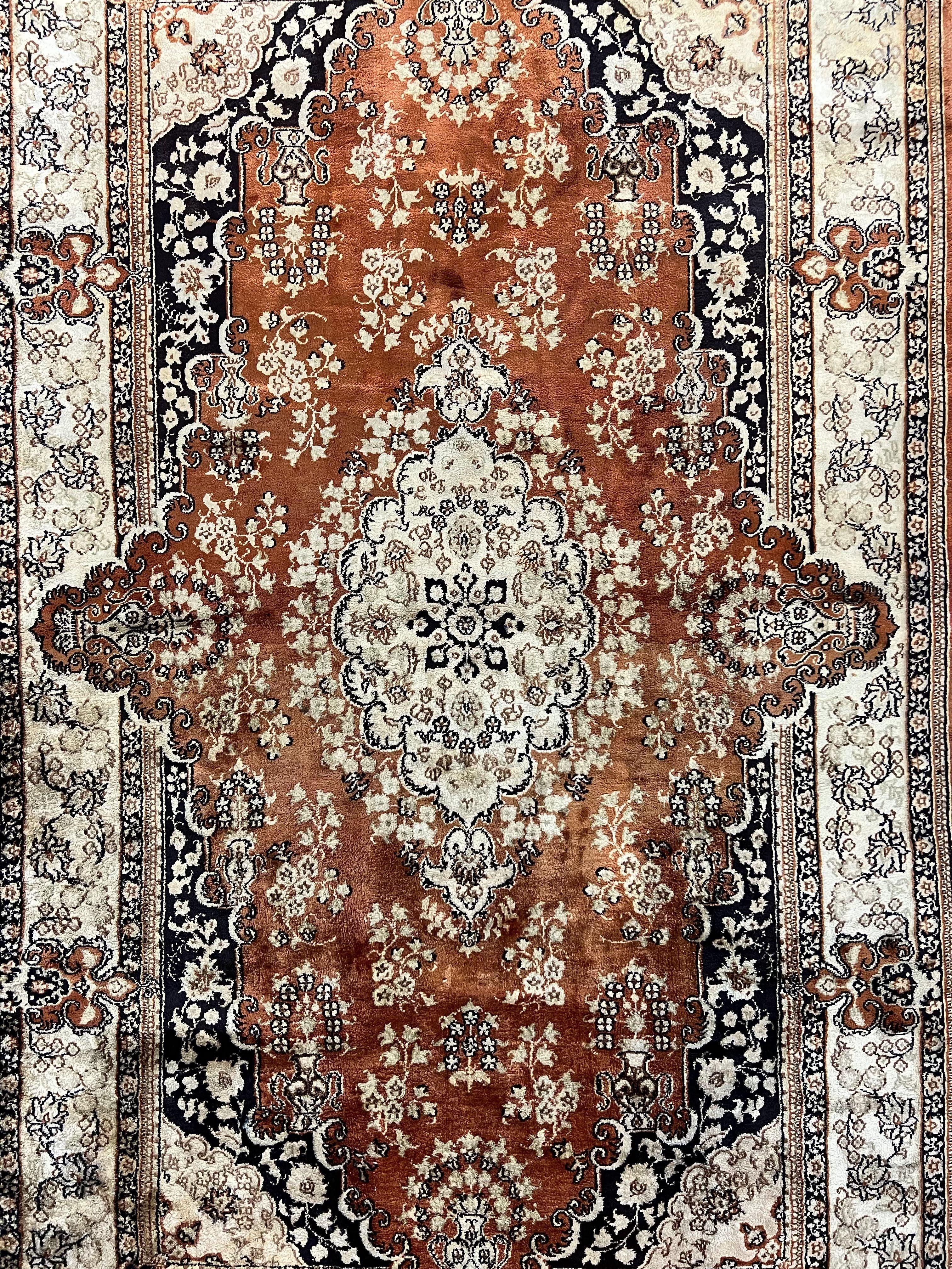 Turkish Silk Rug 3x5, Very Fine 400 KPSI, Floral Medallion, Handmade Hand Knotted Silk on Silk Oriental Carpet - Jewel Rugs