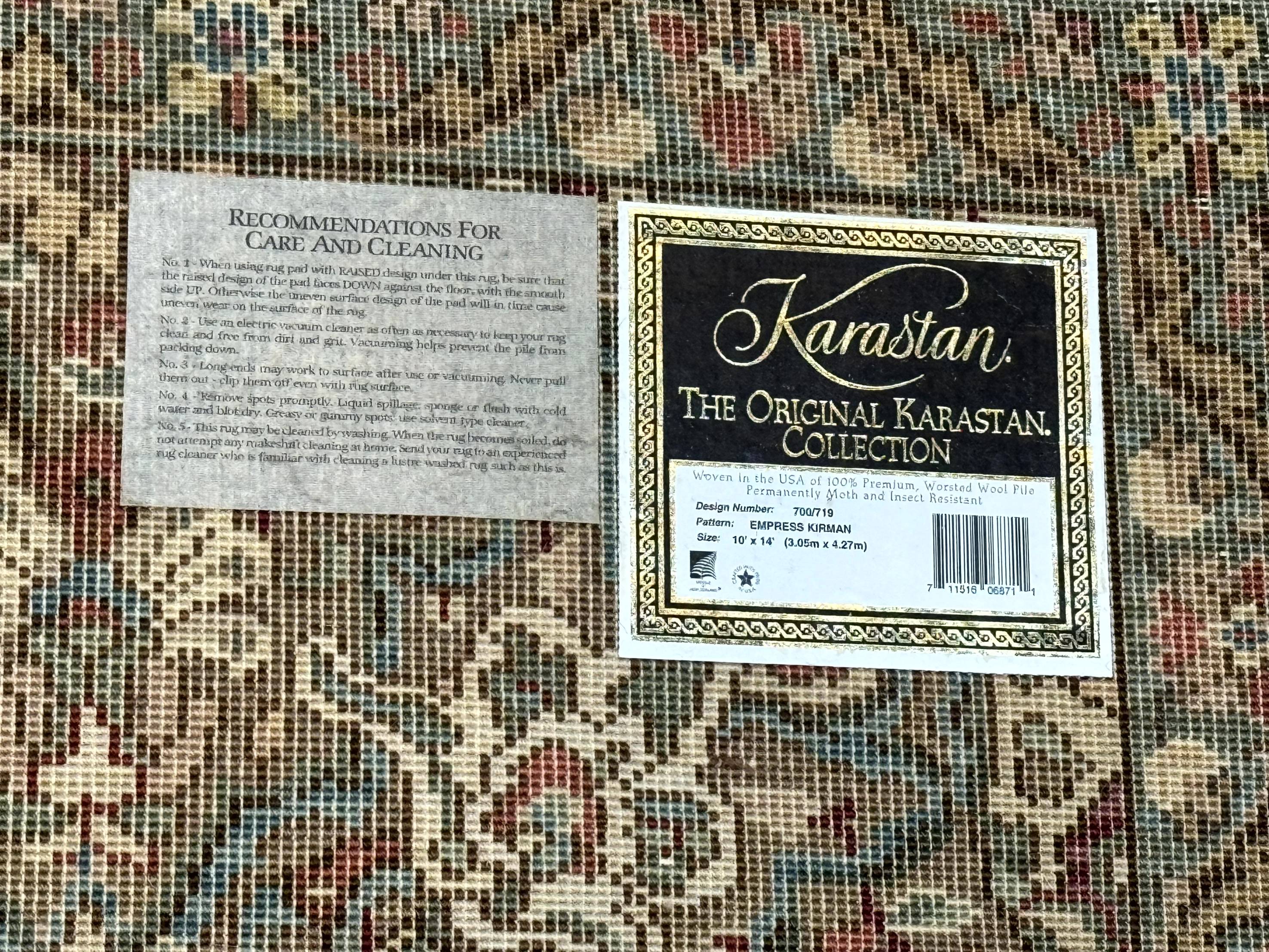 10x14 Karastan Empress Kirman Rug #700/719, Vintage Wool Discontinued Karastan - Jewel Rugs