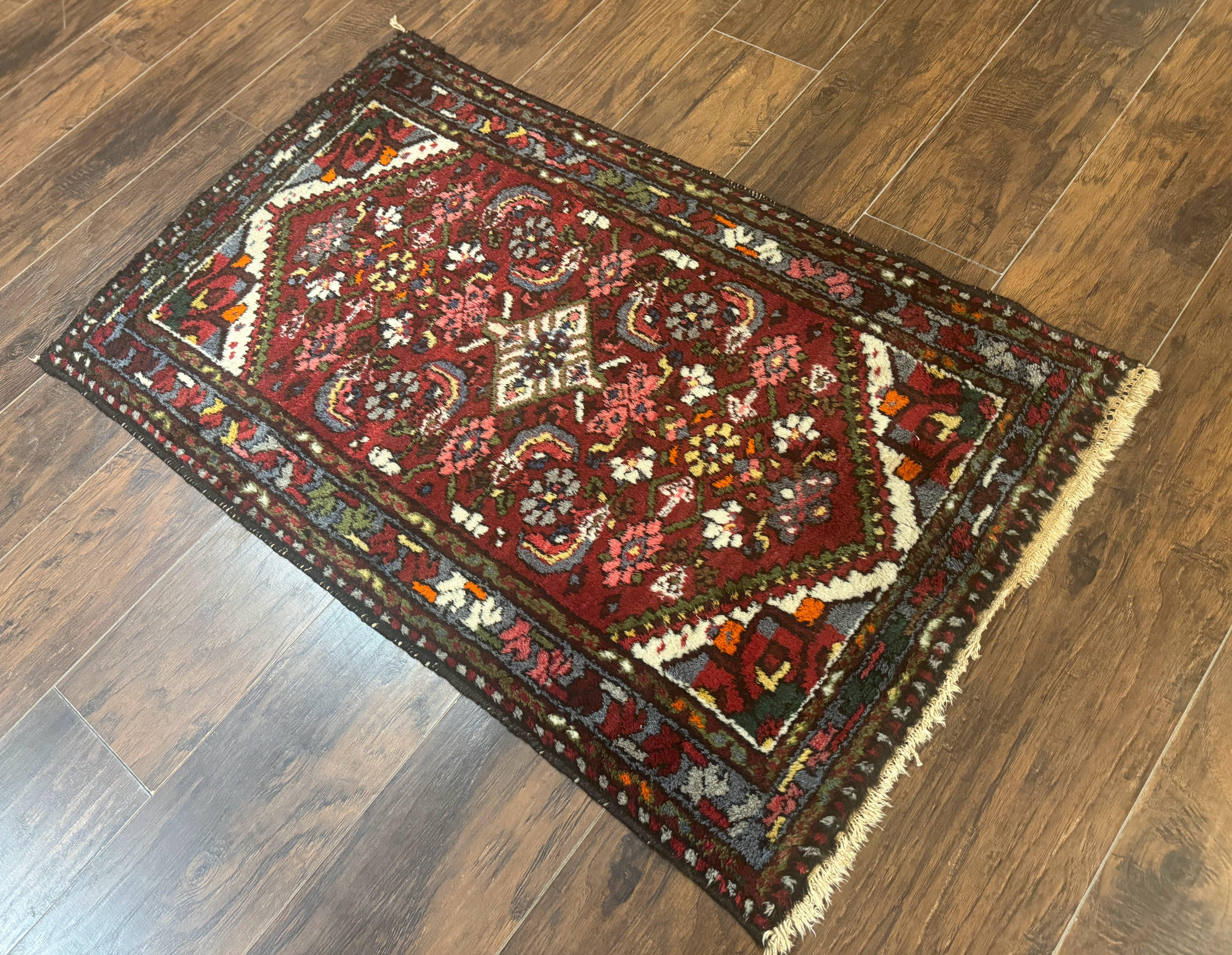 Small Red Persian Tribal Rug 2.6 x 4, Wool Rug, Persian Hamadan Rug - Jewel Rugs