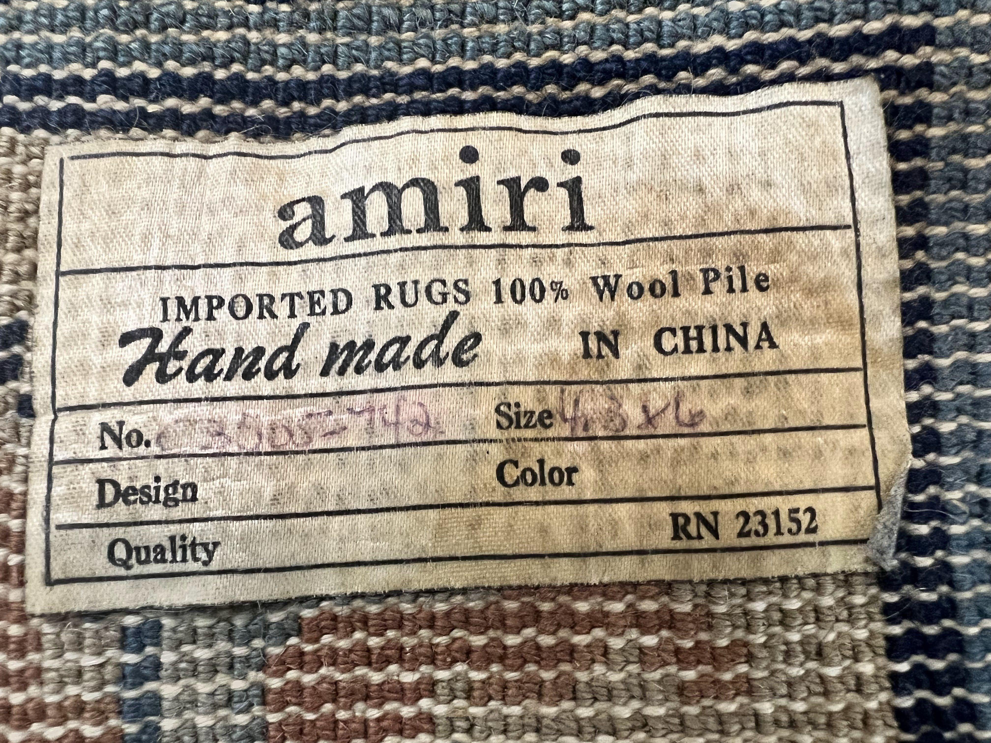 Chinese Peking Rug 4x6, Wool Hand Knotted Handmade Vintage Semi Antique Carpet, Semi Open Field, Light Peach & Navy Blue, Art Deco Rug - Jewel Rugs