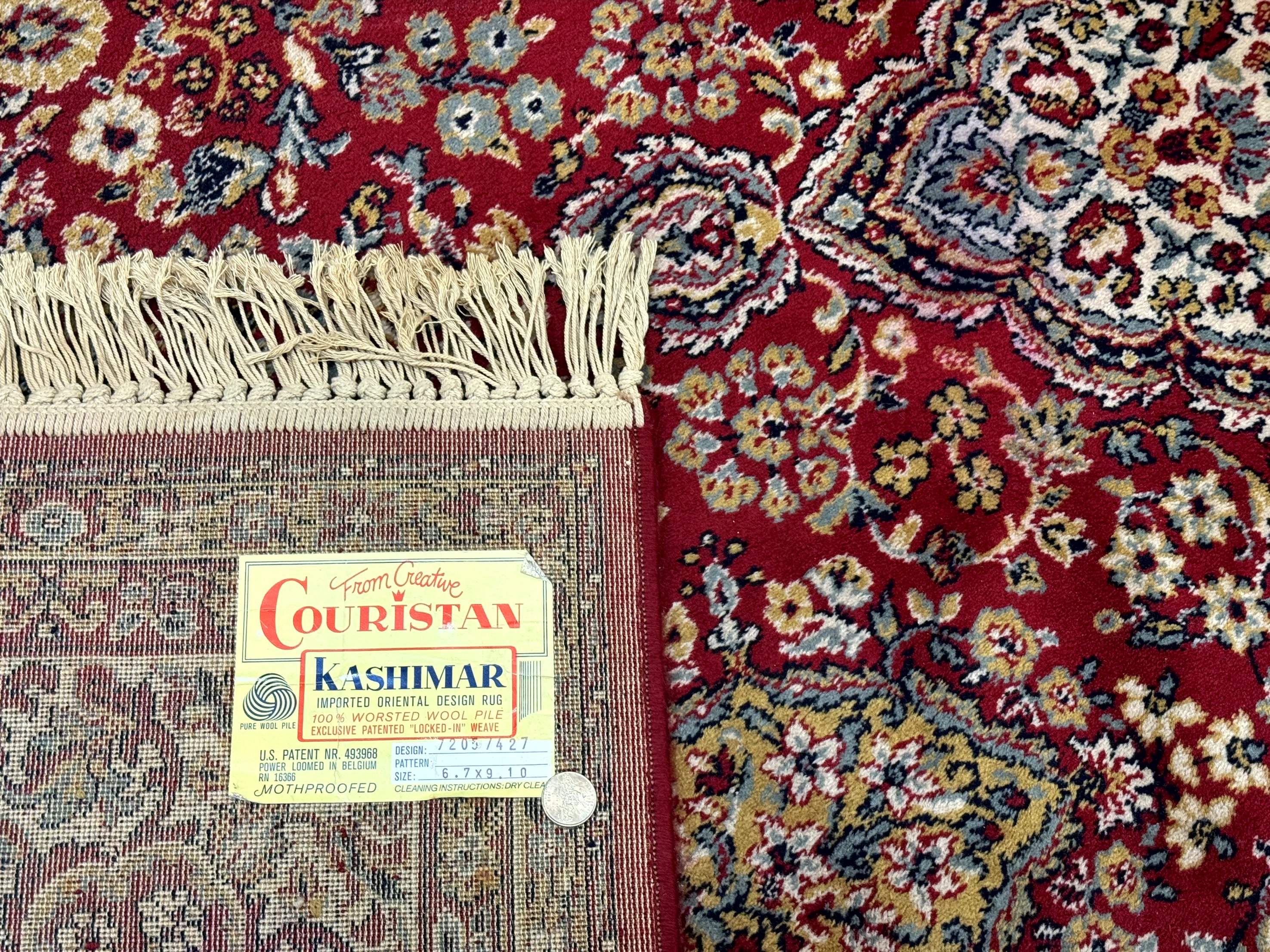 Persian Wool Rug 7x10, Couristan Carpet, Belgium Power Loomed Rug, Red, Floral, Traditional - Jewel Rugs