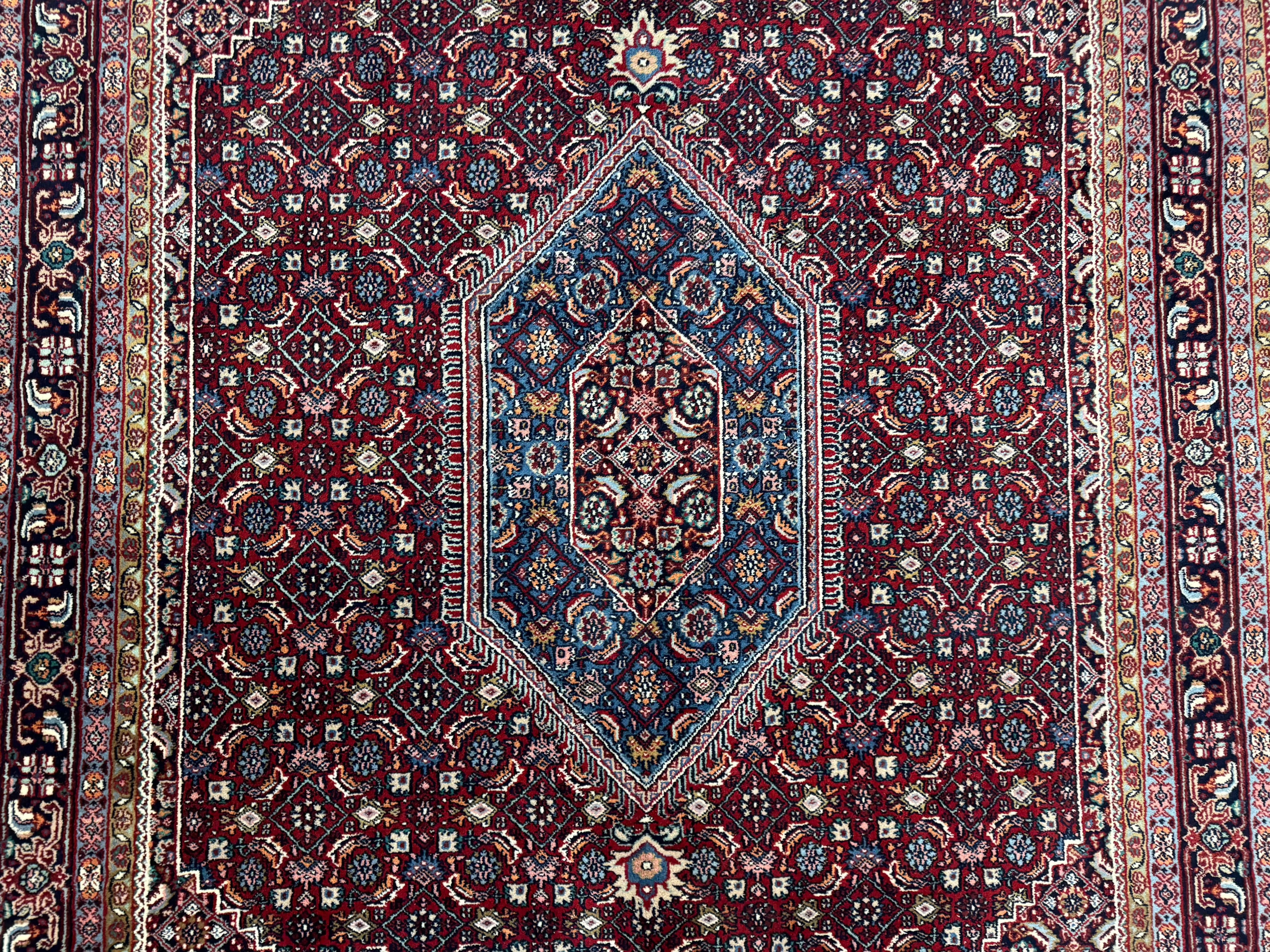 Indo Persian Bidjar Rug 6x9, Vintage Wool Handmade Carpet - Jewel Rugs