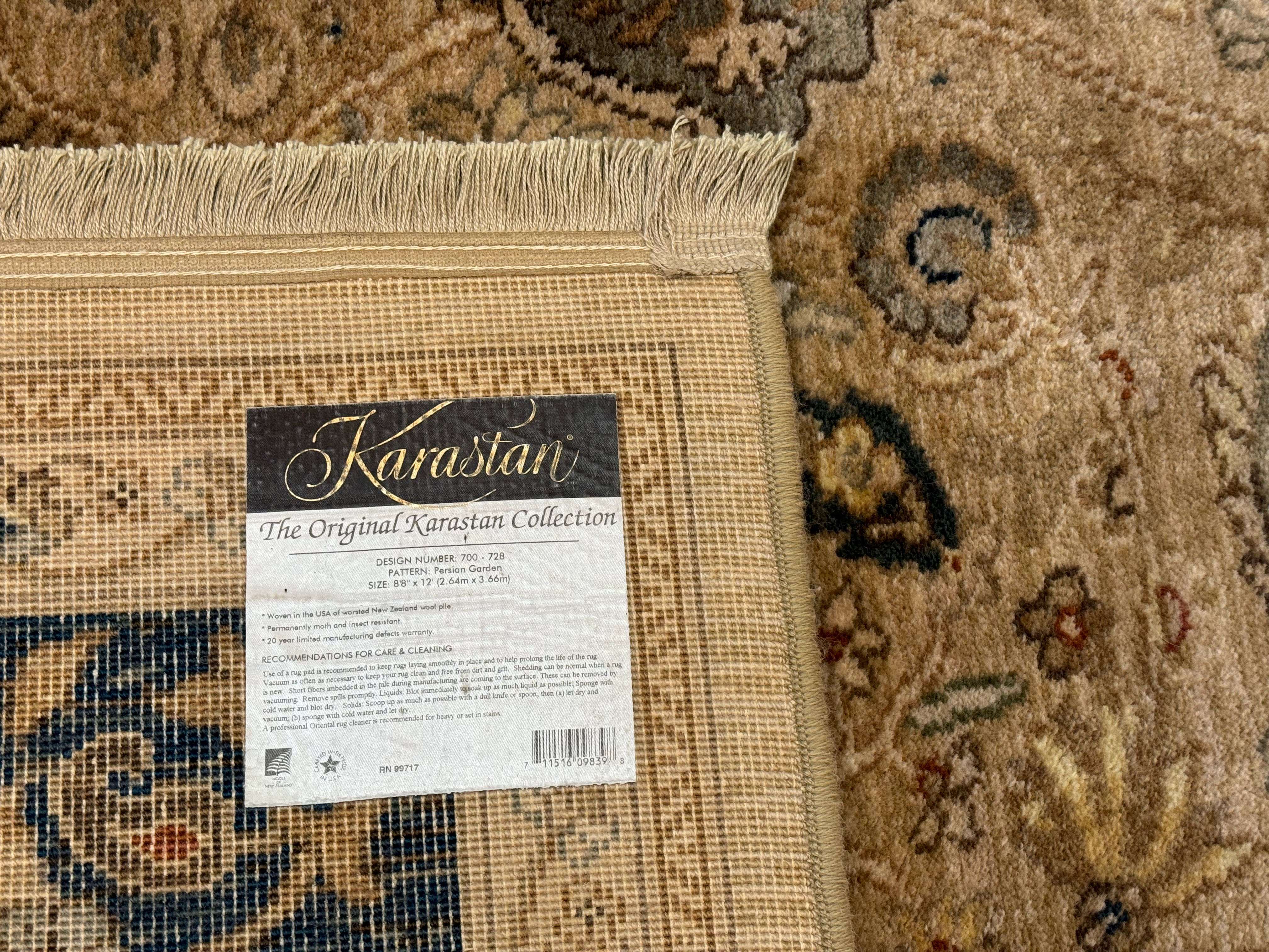 8.8 x 12 Karastan Persian Garden Rug #700 - 728, Original Karastan Collection, Wool, Discontinued - Jewel Rugs