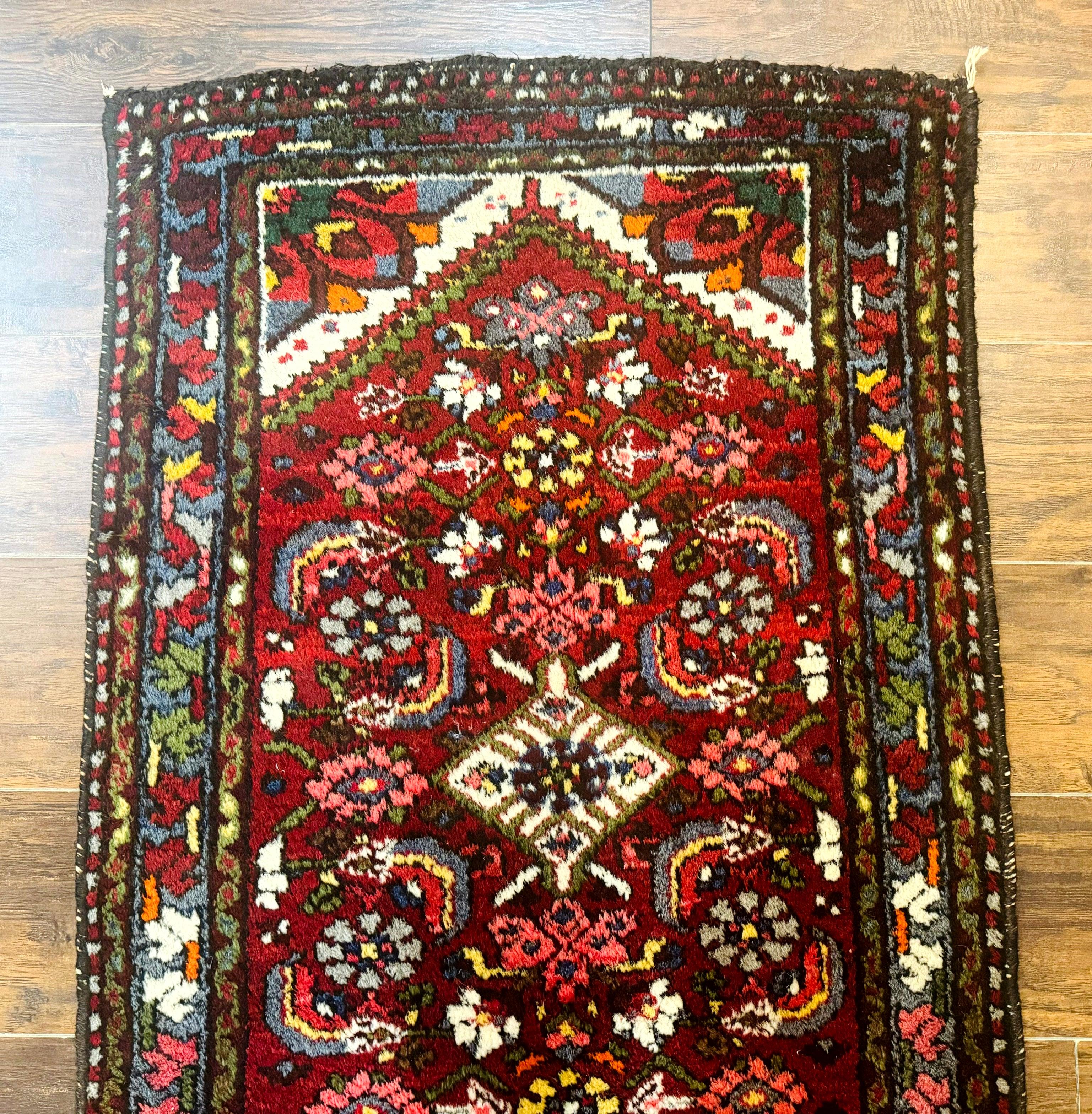 Small Red Persian Tribal Rug 2.6 x 4, Wool Rug, Persian Hamadan Rug - Jewel Rugs