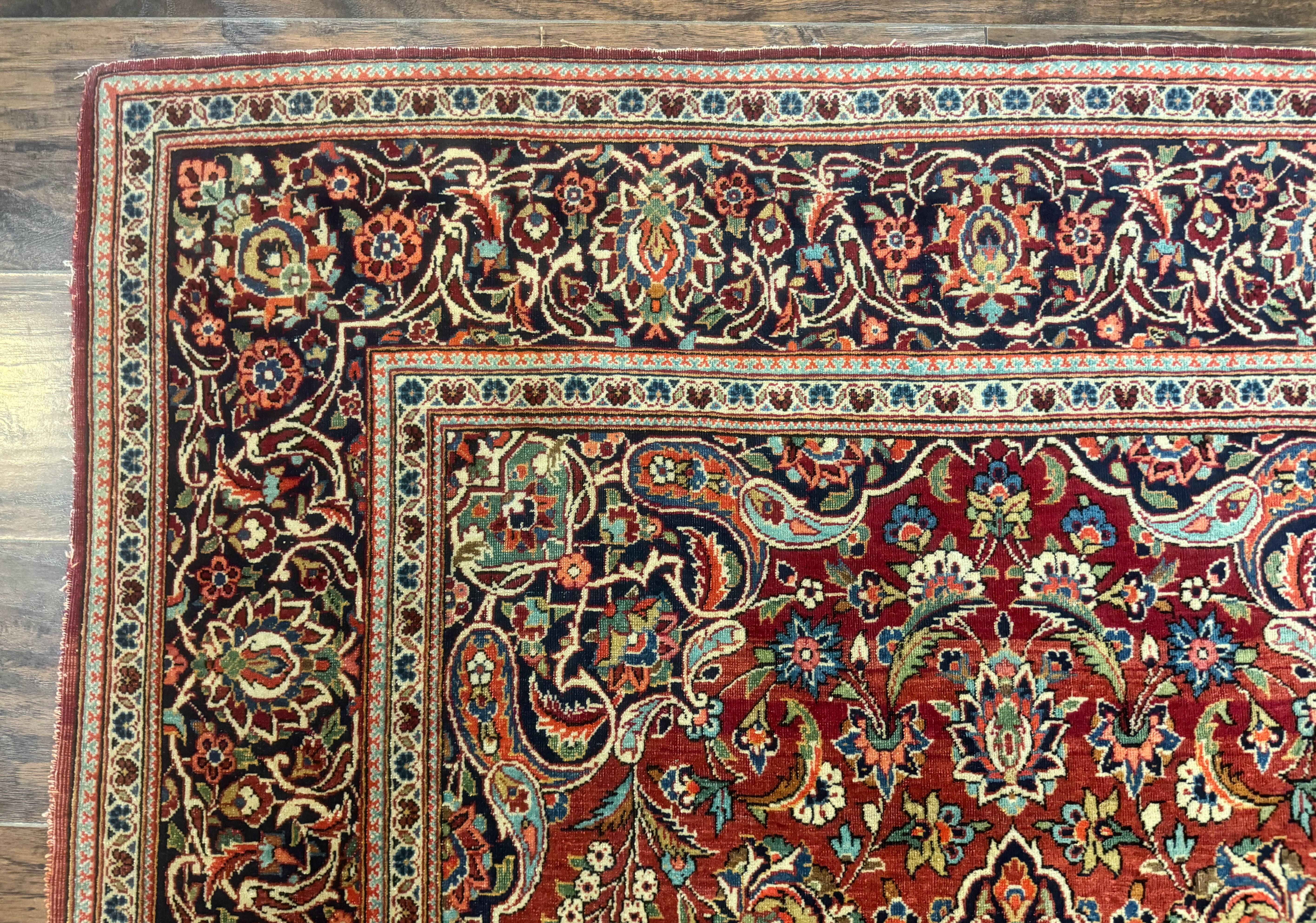 Persian Kashan Rug 4x7, Red, Floral Medallion, Vintage, Wool - Jewel Rugs