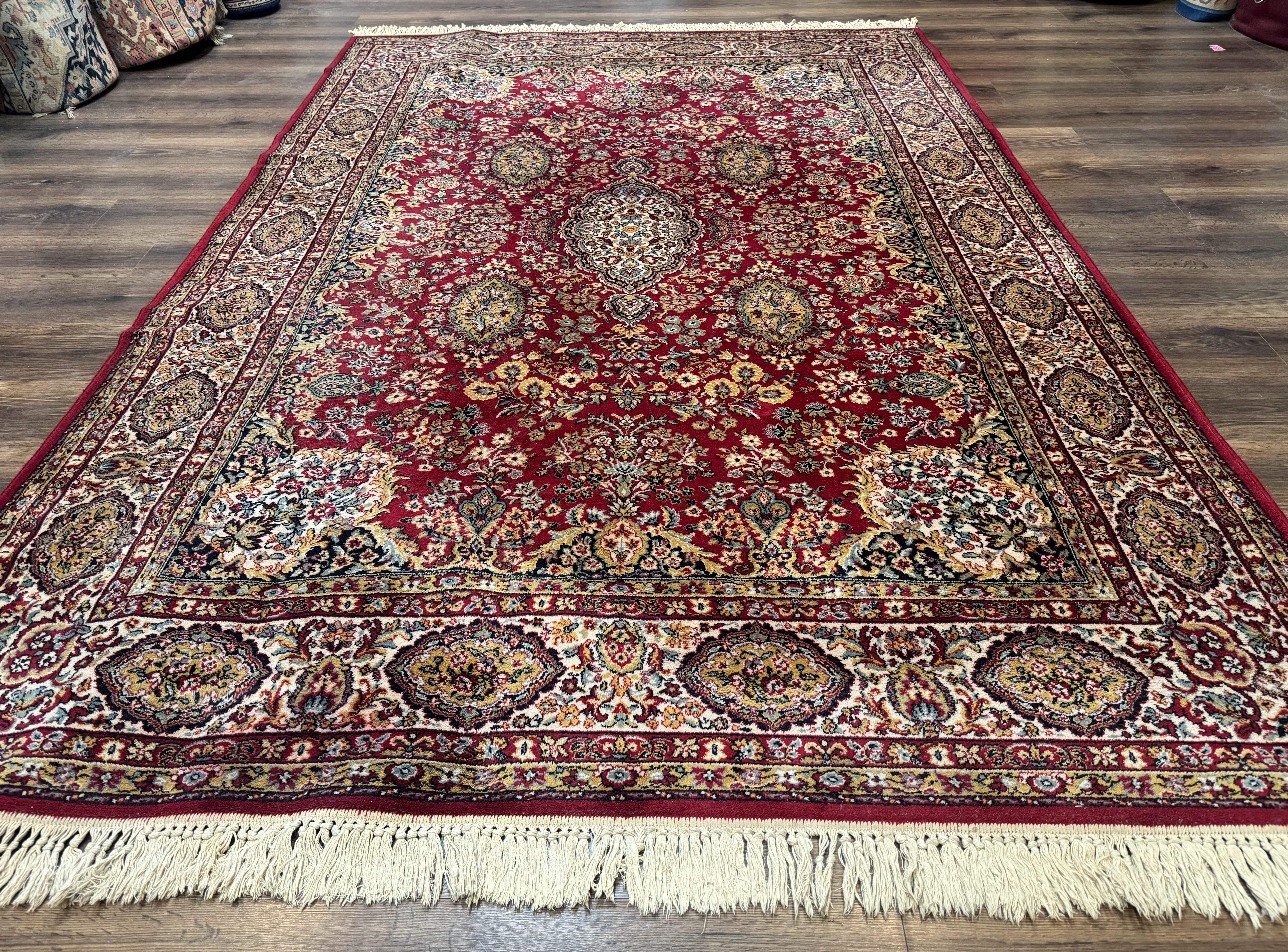 Persian Wool Rug 7x10, Couristan Carpet, Belgium Power Loomed Rug, Red, Floral, Traditional - Jewel Rugs